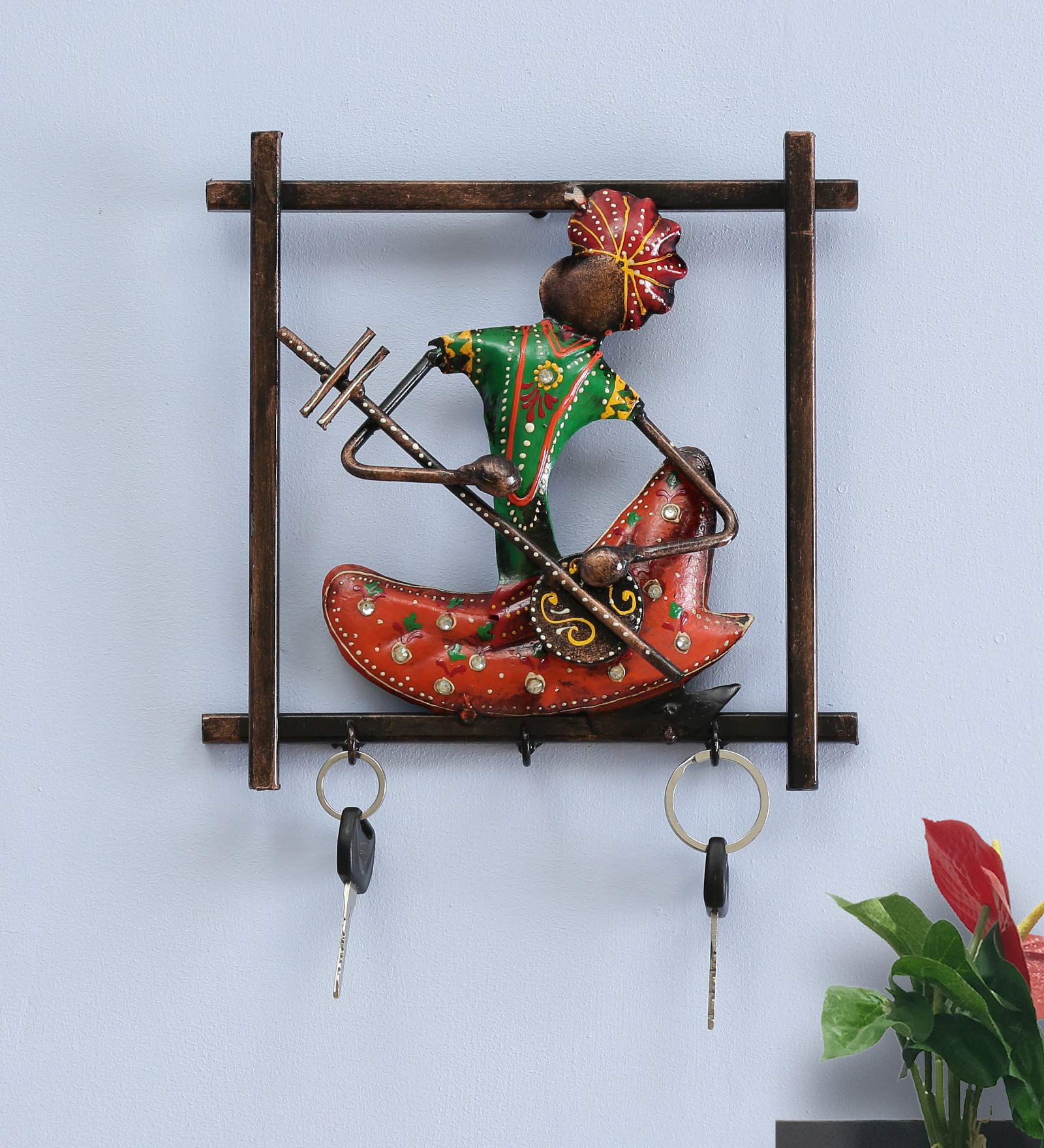 CRAFT TREE Metal Red Color Handpainted Musician Decorative Key Holder with 3 Hook Showpiece (B0BTW3RNNN) Amazon Price History, Amazon Price Tracker