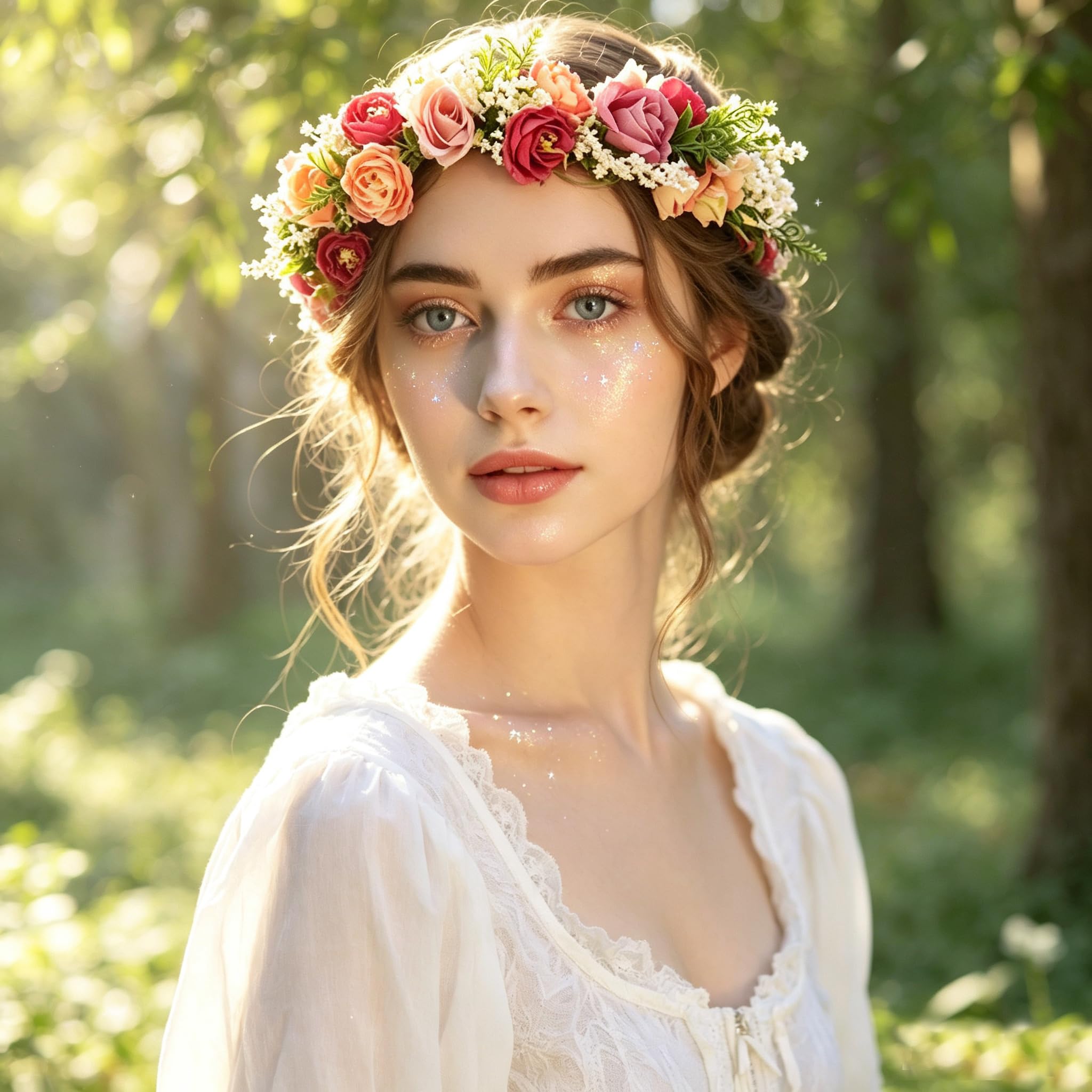 Boho Blumenkrone Blumenkranz Haarband Haarband mit Schleife Hochzeit Festival Party