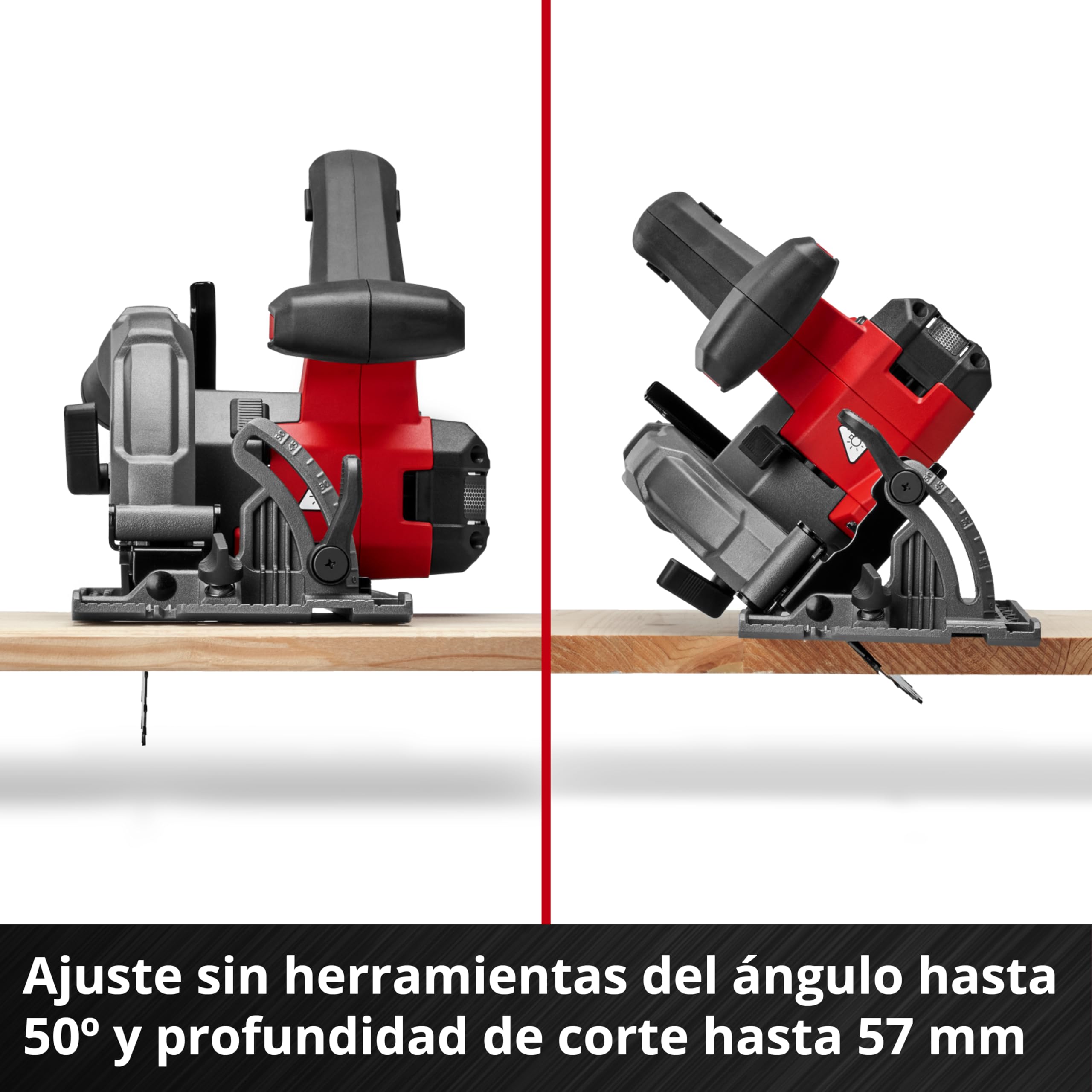 Einhell Sierra circular de mano con batería TE-CS 18/165-2 Li - Solo Power X-Change (18V, hoja de sierra Ø 165 mm, profundidad de corte 57 mm, ajuste sin herramientas, sin batería)