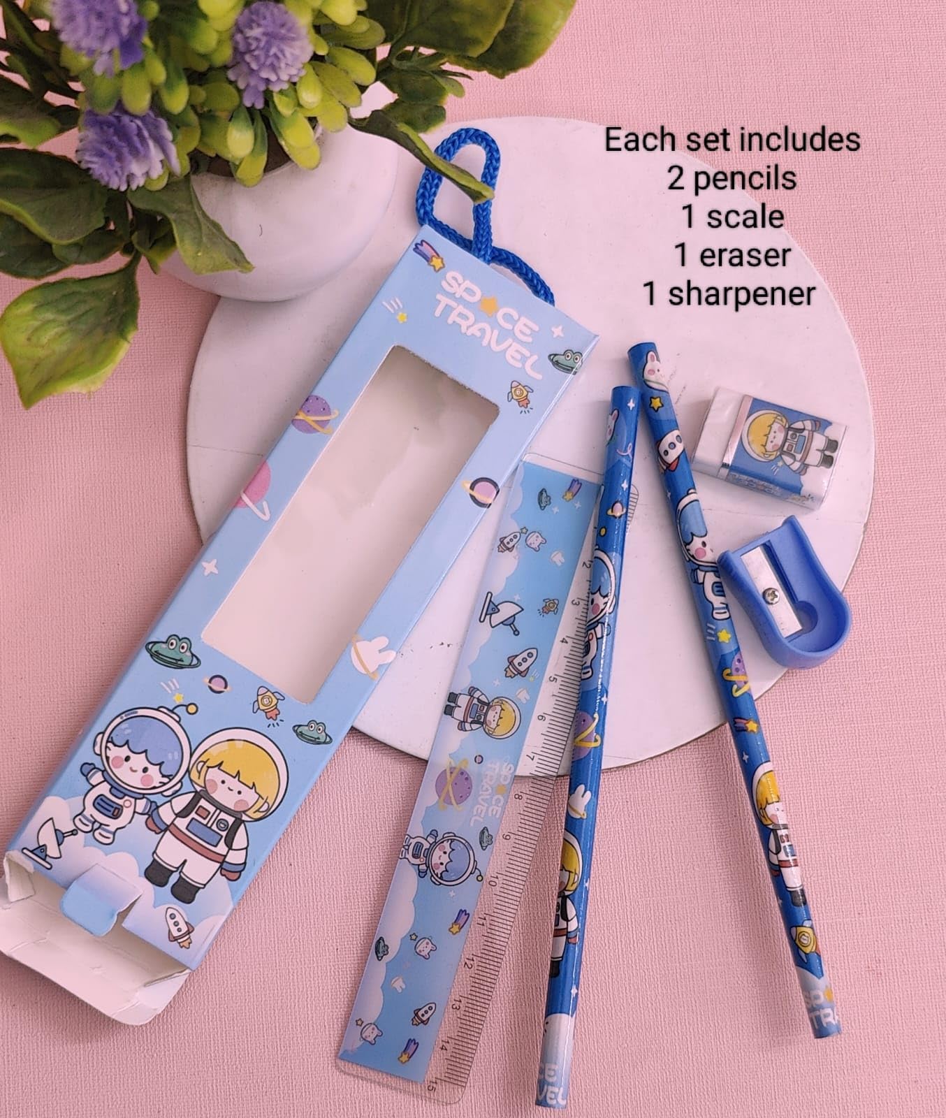 AMANVANI Pencil Sets Stationery for kids stationery set for kids return gift SMALL stationery kit pencil eraser sharpener combo pack return gift Kanjak Gift Items 12pcs 2