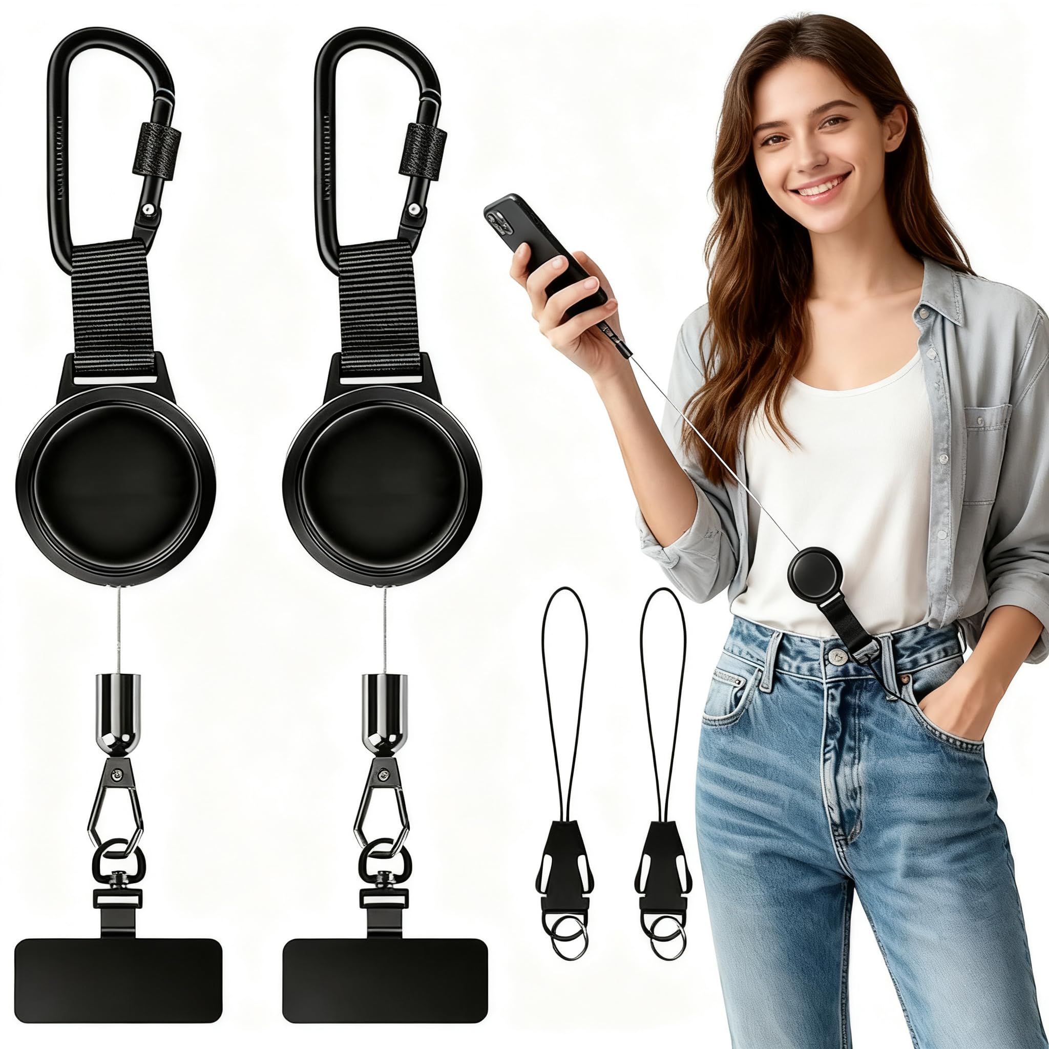 Photo 1 of 2 Pack Anti-Theft Phone Tether Set with Steel Cable & Carabiner