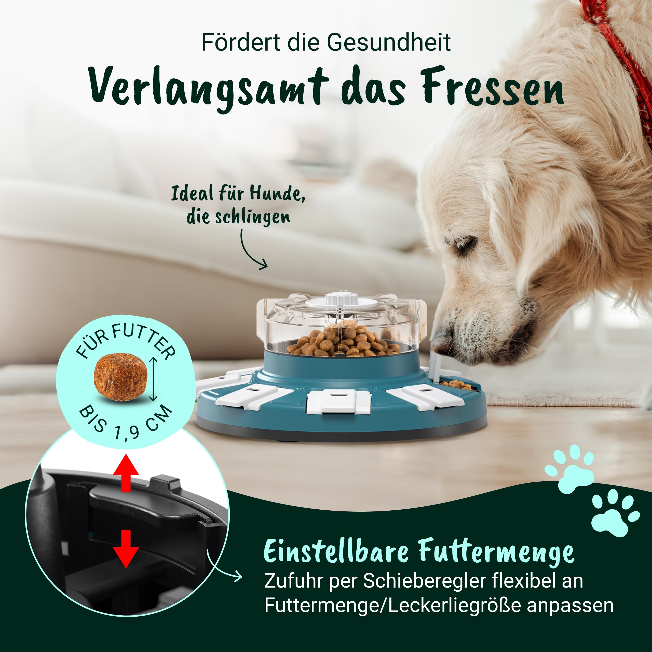 Hundespielzeug Intelligenz – Intelligenzspielzeug für Hunde mit Mehreren Funktionen: Spaß, interaktives Hundespielzeug, Hunde Beschäftigung, Trainieren und Füttern – besonders rutschfest