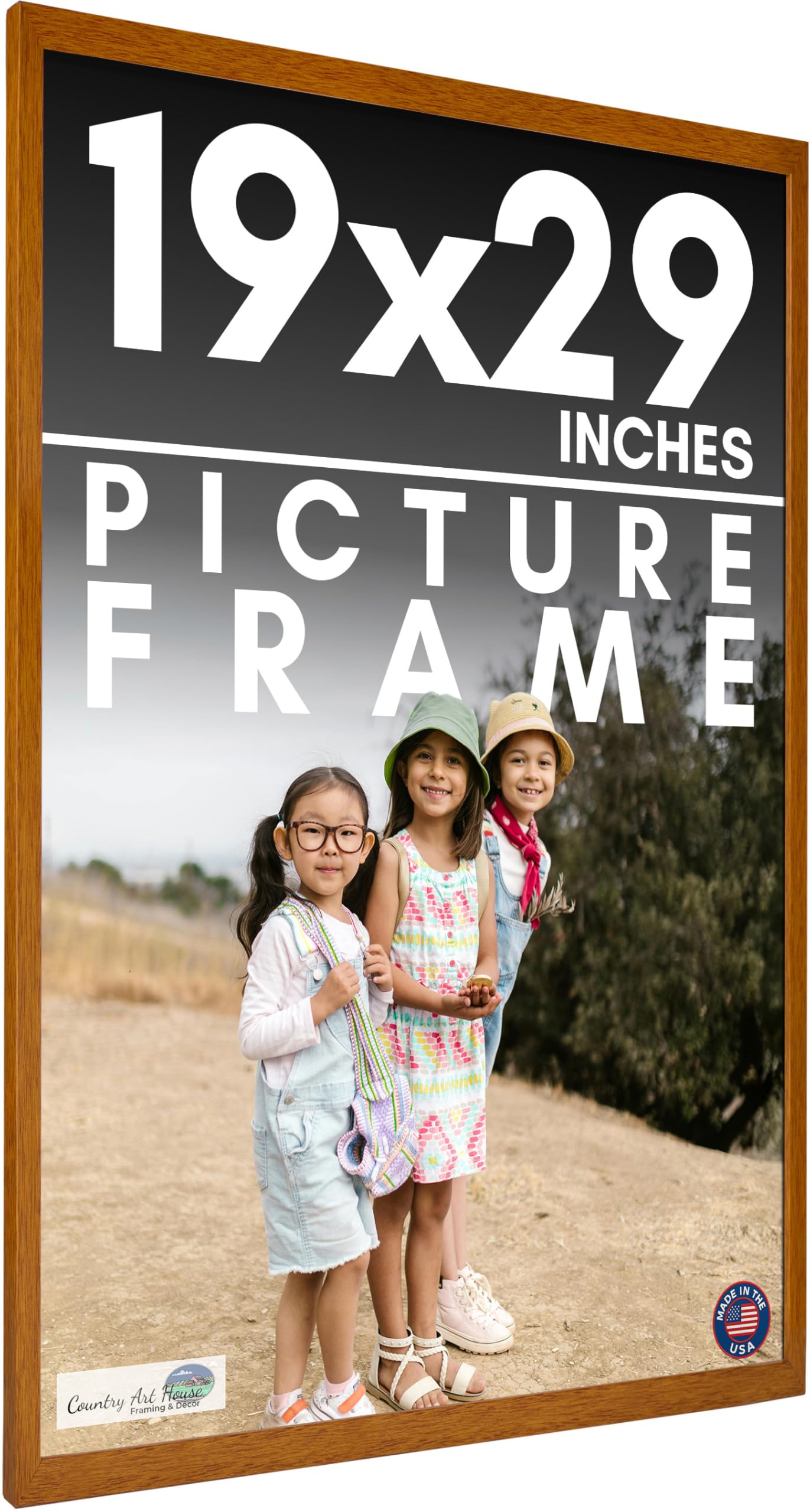 Amazon.com - 19x29 Frame Honey Pecan Brown Solid Wood Picture