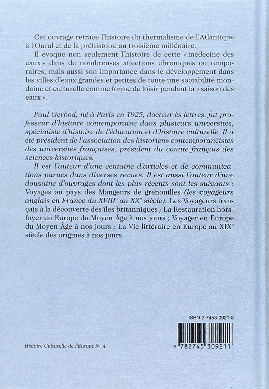 Loisirs et santé : le thermalisme en Europe des origines à nos jours