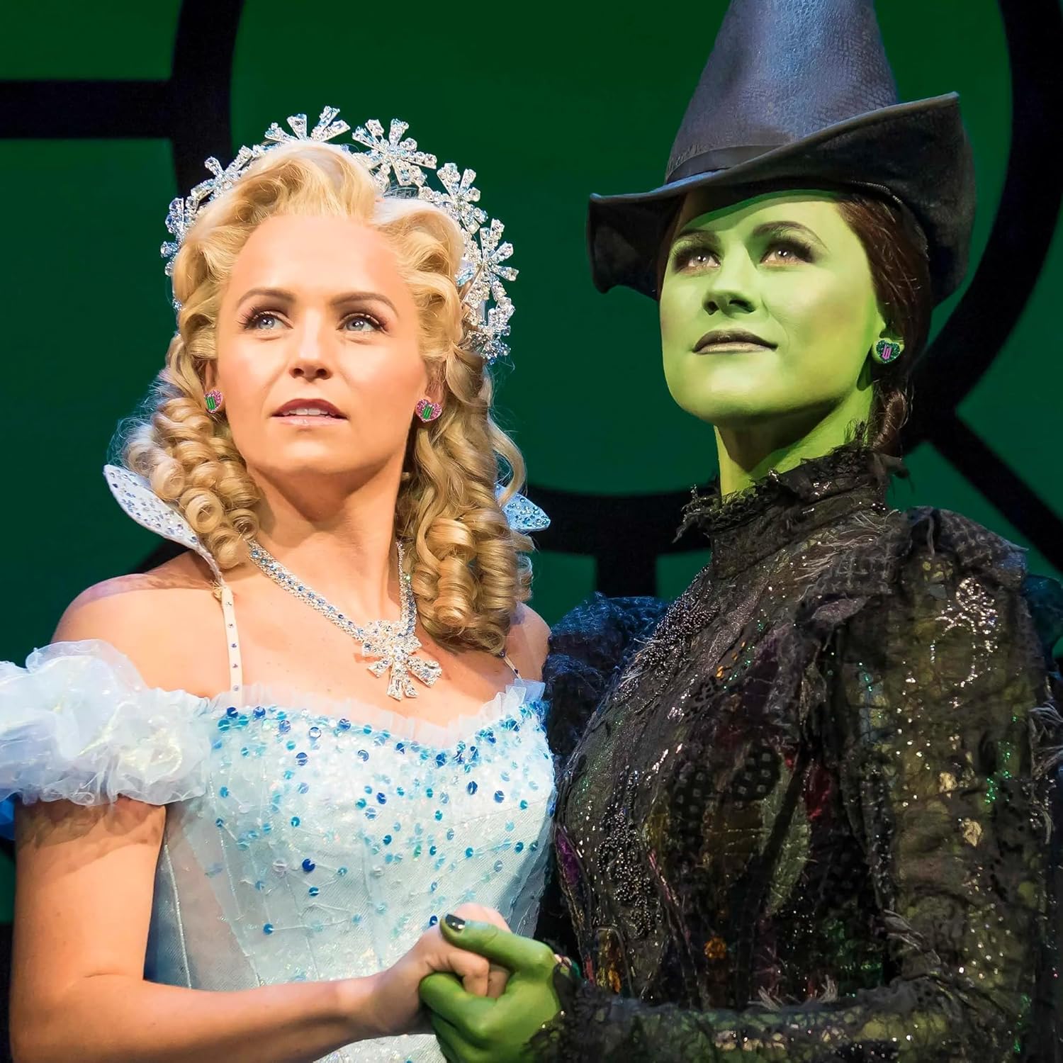 Spring Witch Earrings for Women Girls - 10 Pairs Elphaba Sparkly Glitter Musical Stud Jewelry, Pink Crown Black Hat Acrylic Earrings for Witch Cosplay Party, Cute TV Movie Birthday Gifts - Image 5