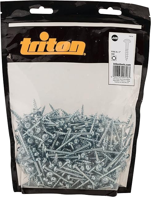 Triton Zinc Pocket-Hole Screws Washer Head Coarse P/HC 8 x 1" 500pk (709782)