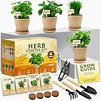 HOMEGROWN Indoor Herb Garden Kit: Grow 4 Heirloom Herbs on Kitchen Window – Easy Beginner DIY Gardening Gift for Plant Lovers