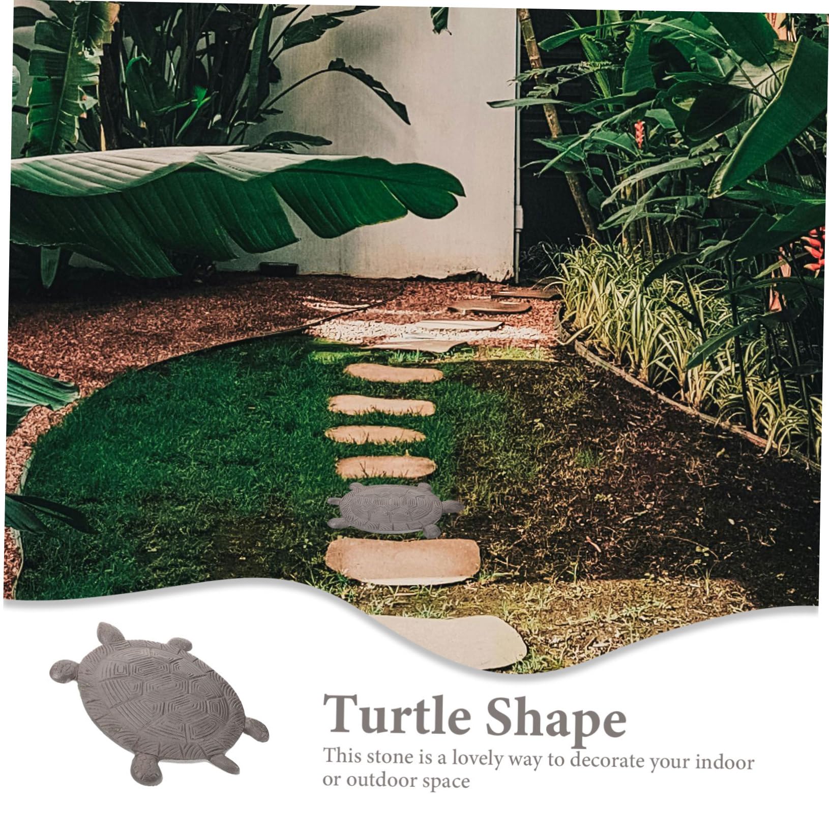 ORFOFE Piedra de Hierro para Escalones Tortuga Jardín 34x26 Cm Decoración Exterior Césped Paso Duradero Artesanal para Patio Terraza Pasarela al Aire Libre