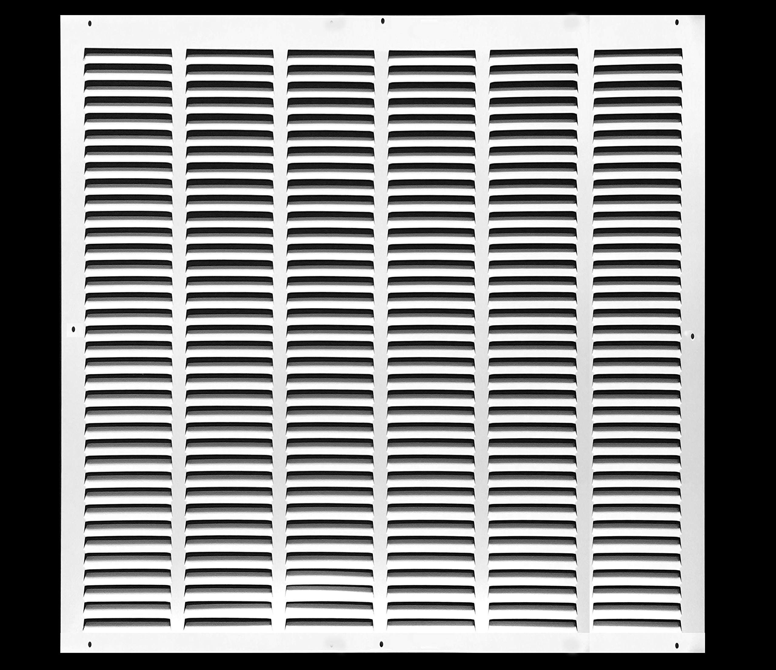14'' x 8'' [Duct Opening] Flat Stamped Steel Return Air Grille by - Sidewall and Ceiling - HVAC Premium Vent Duct Cover - White [Overall Dimensions: 15.75''w X 9.75''h] — view 46
