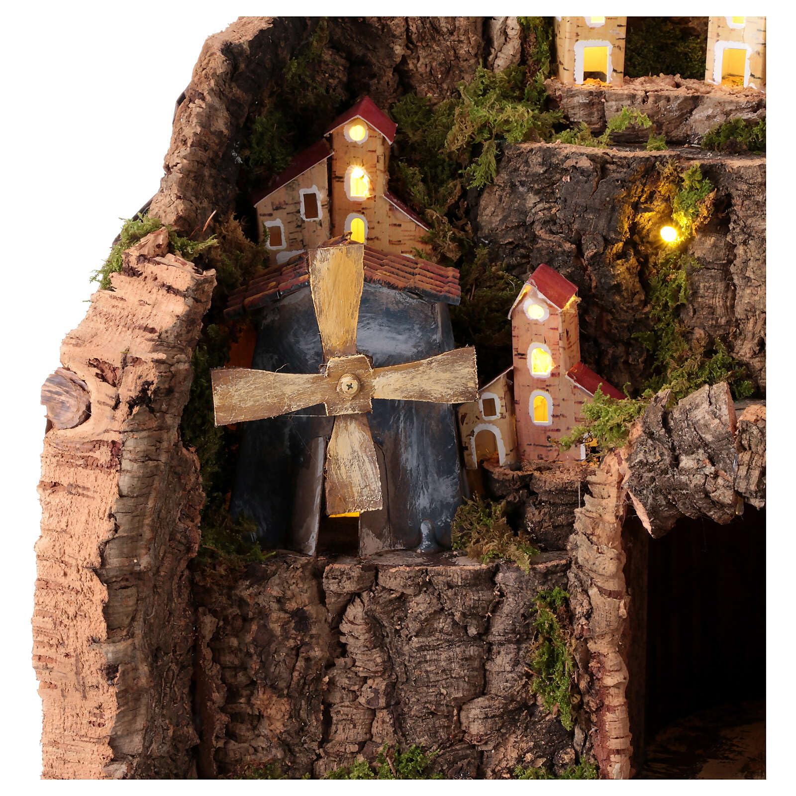Holyart Crèche Napolitaine: Village Moulin à Vent crèche napolitaine 8-10 cm 30x40x30 cm
