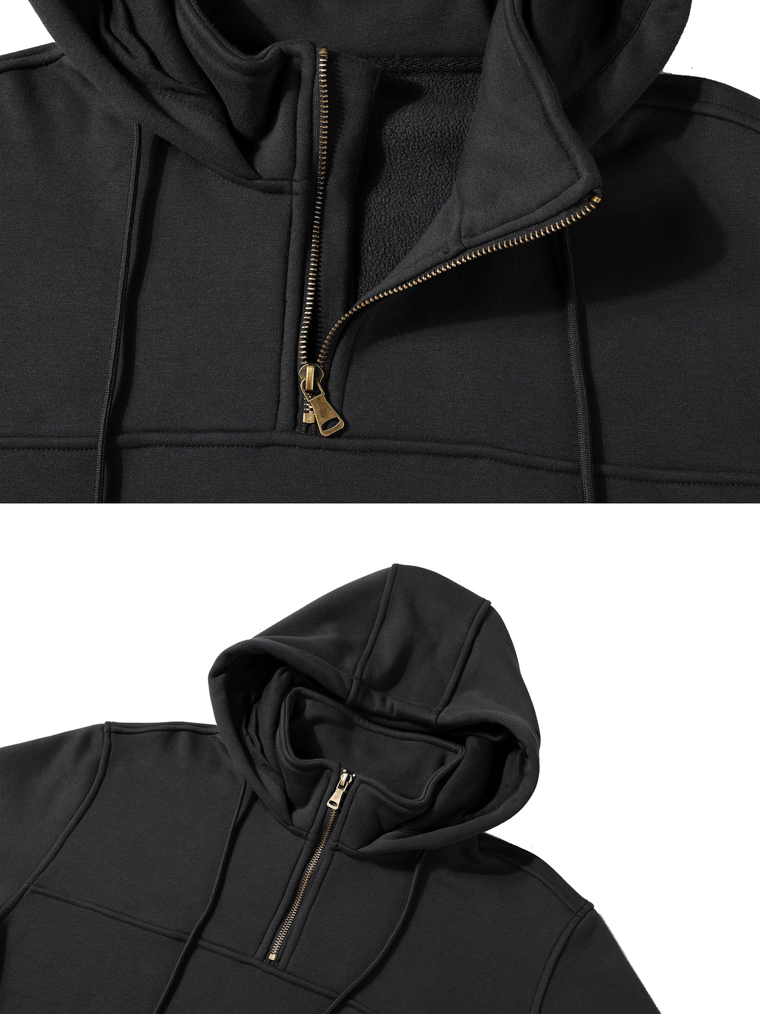 Peakwell Felpa Uomo con Cappuccio e Zip Felpa in Pile Caldo Pullover da Lavoro