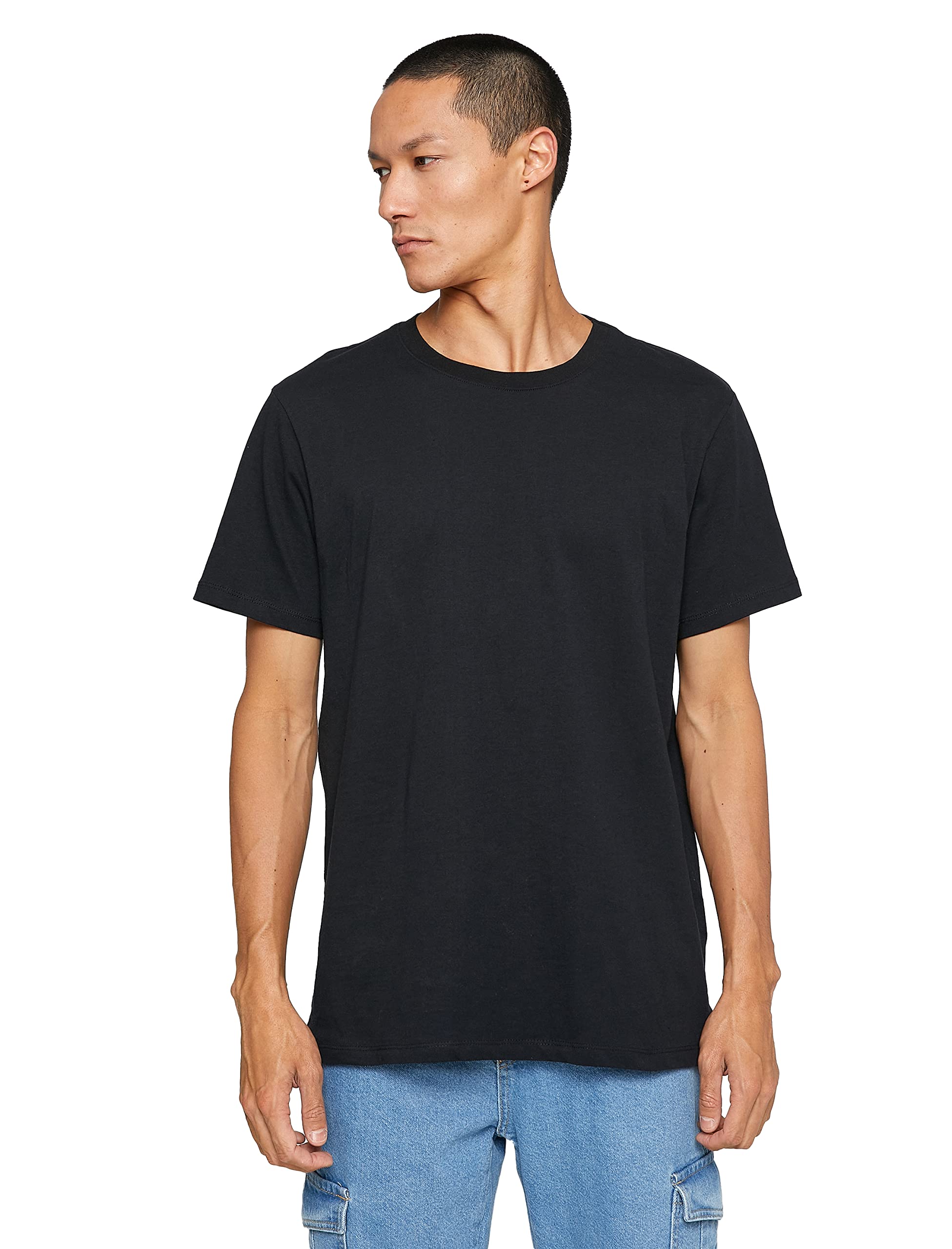 Koton Men's Basic T-Shirt Crew Neck Short Sleeve Cotton T-Shirt, Schwarz (999),