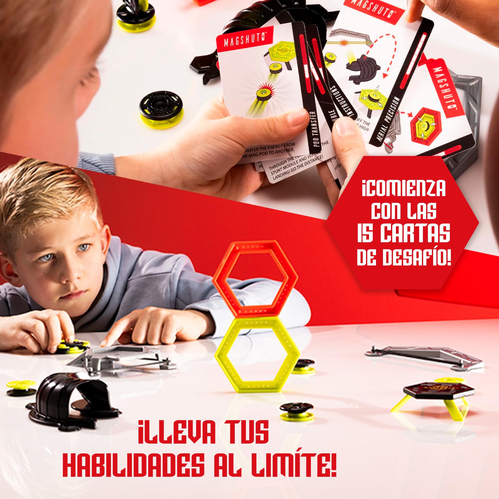 Bizak Magshuto Stunt Park – Set de Acrobacias Extremos con Rampa, Túnel y Aros de Desafío, +8 años, (30695181)