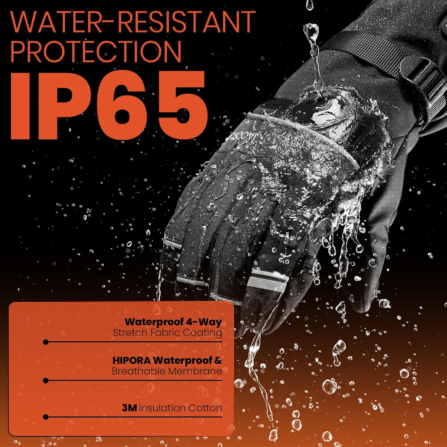 Heated Gloves for Men Women, 7.4V Battery Rechargeable with 2.5-Hour Fast Charging, Waterproof Electric Heated Ski Glove for Work, Fishing, Hunting, Motorcycle, Skiing - Image 3