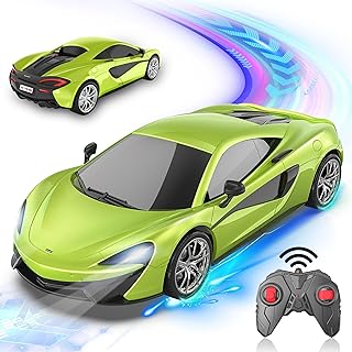 McLaren 570S Remote Control Car, AEROQUEST 2.4Ghz RC Car Official Licensed 1/24 Scale Model Racing Hobby Toy Car with Headlight for Boys, Girls, Kids, Teens and Adults Gifts, Green