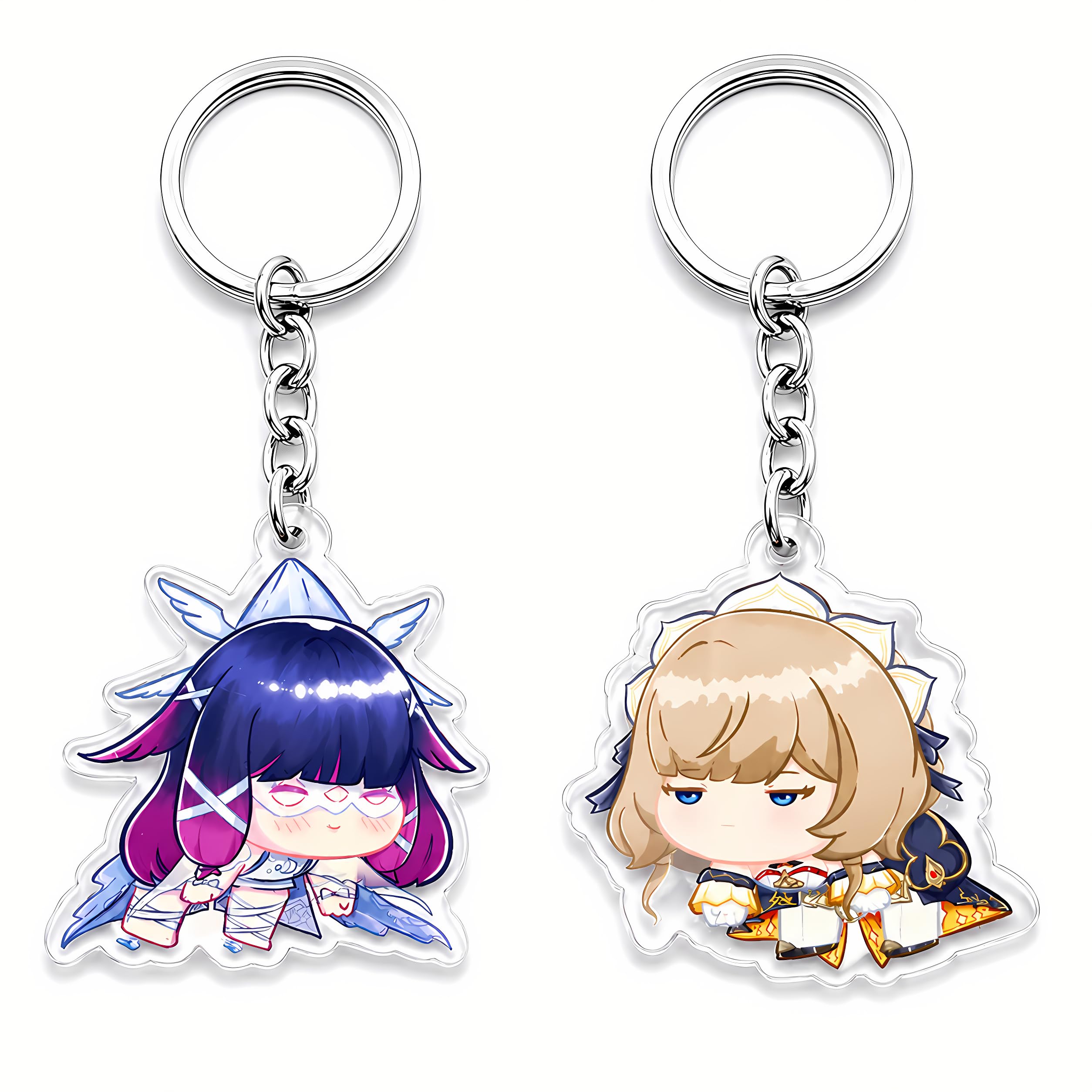 Genshin Impact Acrylic Transparent Hanging Keychains Set of 2-image-1