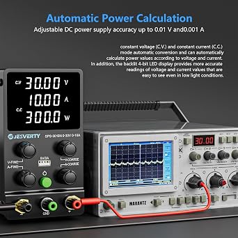 DC Power Supply Variable, 0-30V 0-10A Adjustable Switching DC Regulated Bench Power Supply with High Precision 4-Digit LED Display, 5V/2A USB Port, Coarse and Fine Adjustment SPS-3010N