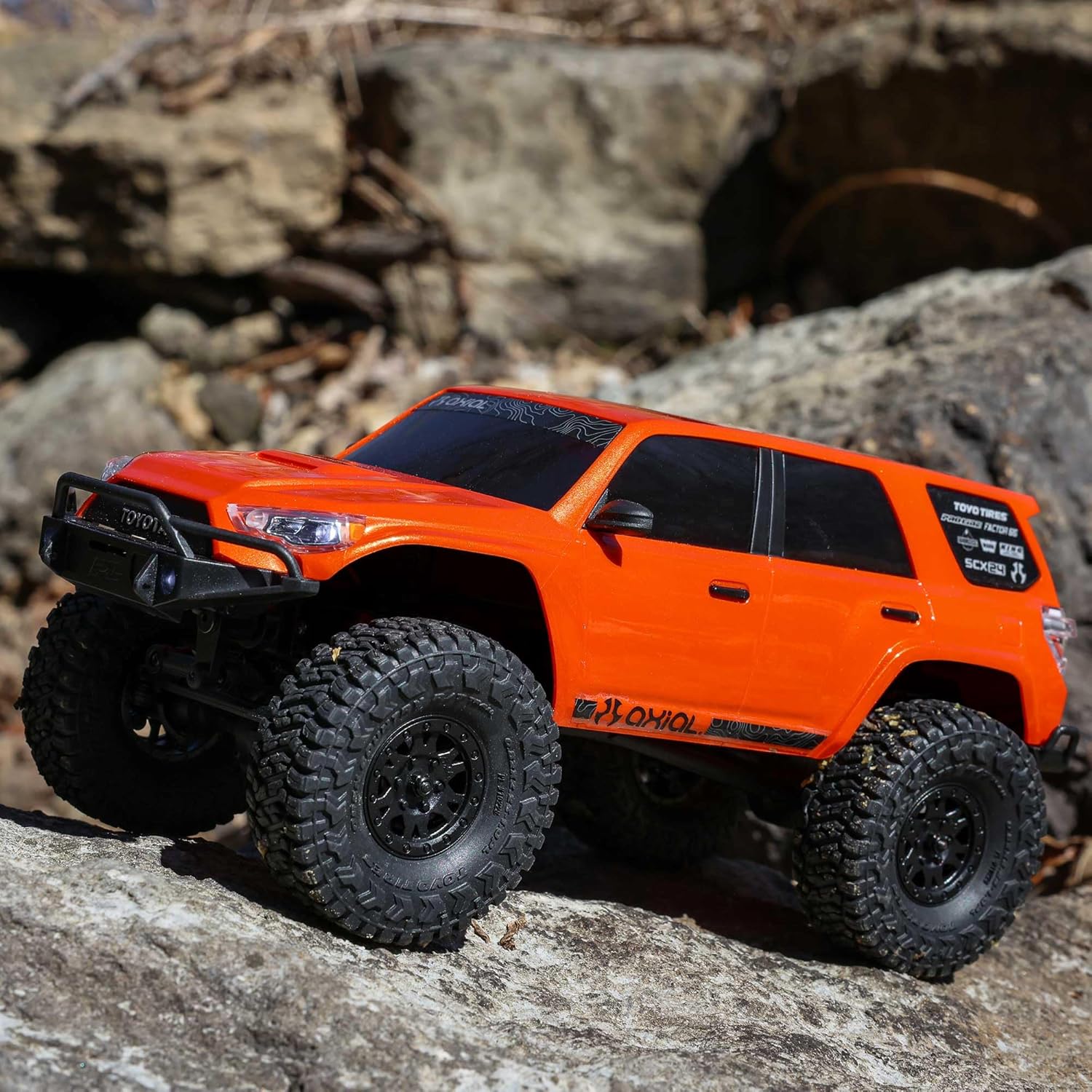 Axial RC Truck 1/24 SCX24 Toyota 4Runner 4X4 RTR Brushed Rock Crawler, RTR (Battery and Charger Included), Orange, AXI-2035T1