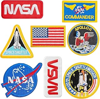 8Pcs NASA Patch, NASA Patches Iron on, Space Embroidered and US Flag Patches for Jackets Backpacks Caps Hats Bags Clothing