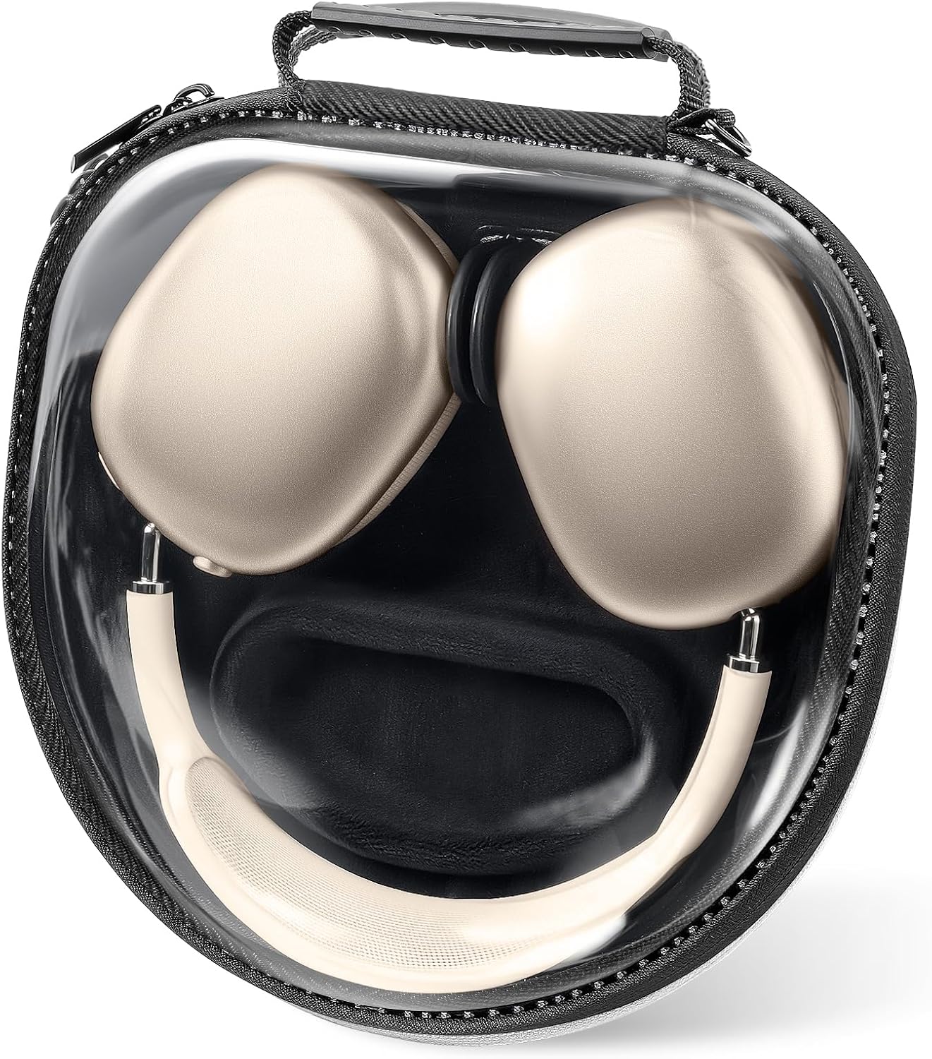 ProCase Smart Case for AirPods Max, Supports Sleep Mode & Clear Front Hard Cover Travel Carrying Headphone Case, AirPods Max 2024 2020 Protective Portable Organizer Storage Carry Bag -Black