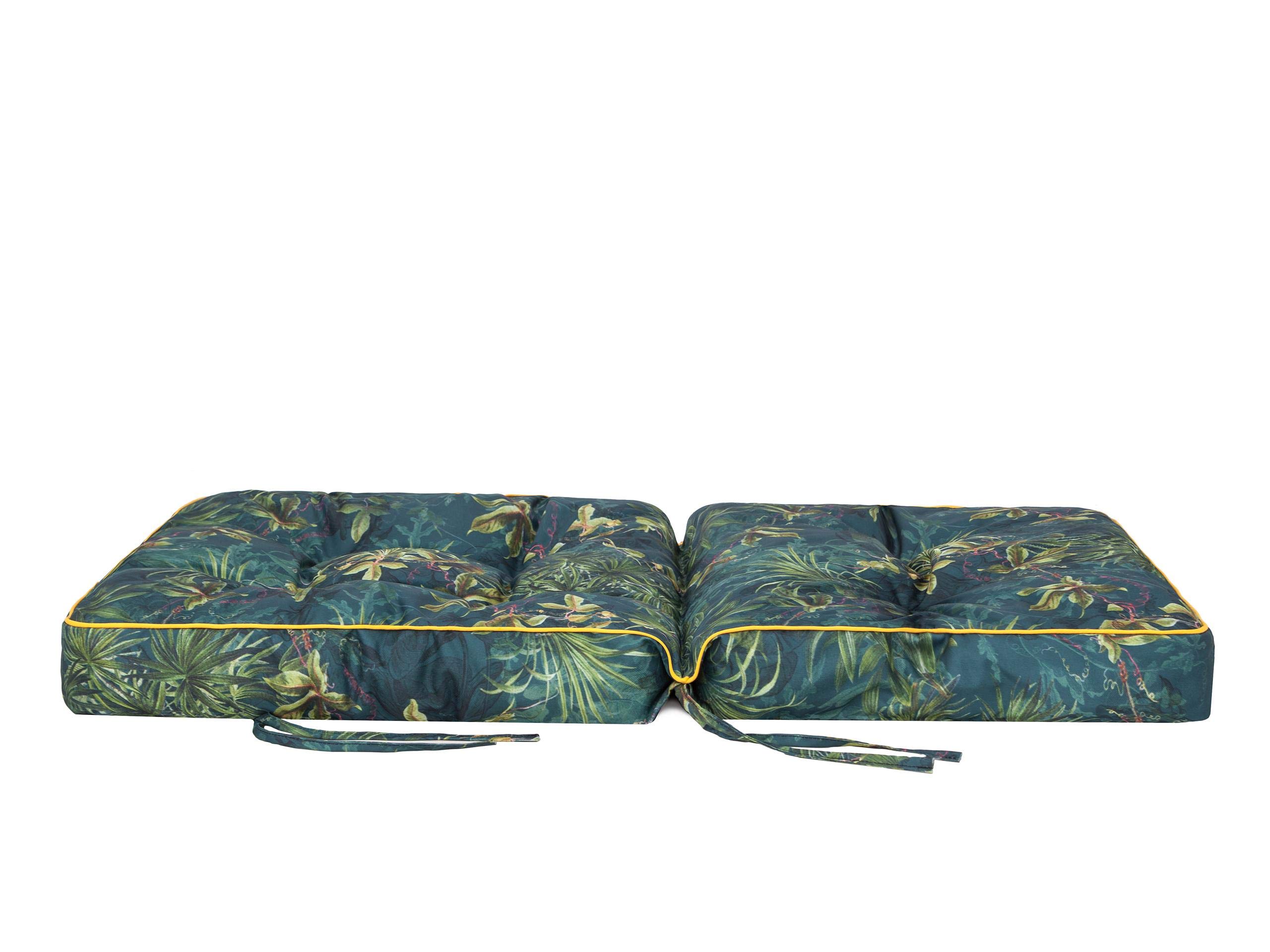 Cuscino per Panchina - Cuscini Morbidi per Seduta e Schienale, Cuscino per panche da giardino a dondolo, Cuscino per panca altalena Hollywood - 60 cm - erba verde