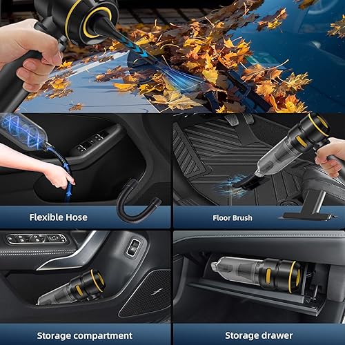 Miniatura 4 de Aspirador de coche de alta potencia  22000 PA portátil para automóviles aspiradora 4 en 1 soplador de aire comprimido y soplador de aire y bomba de