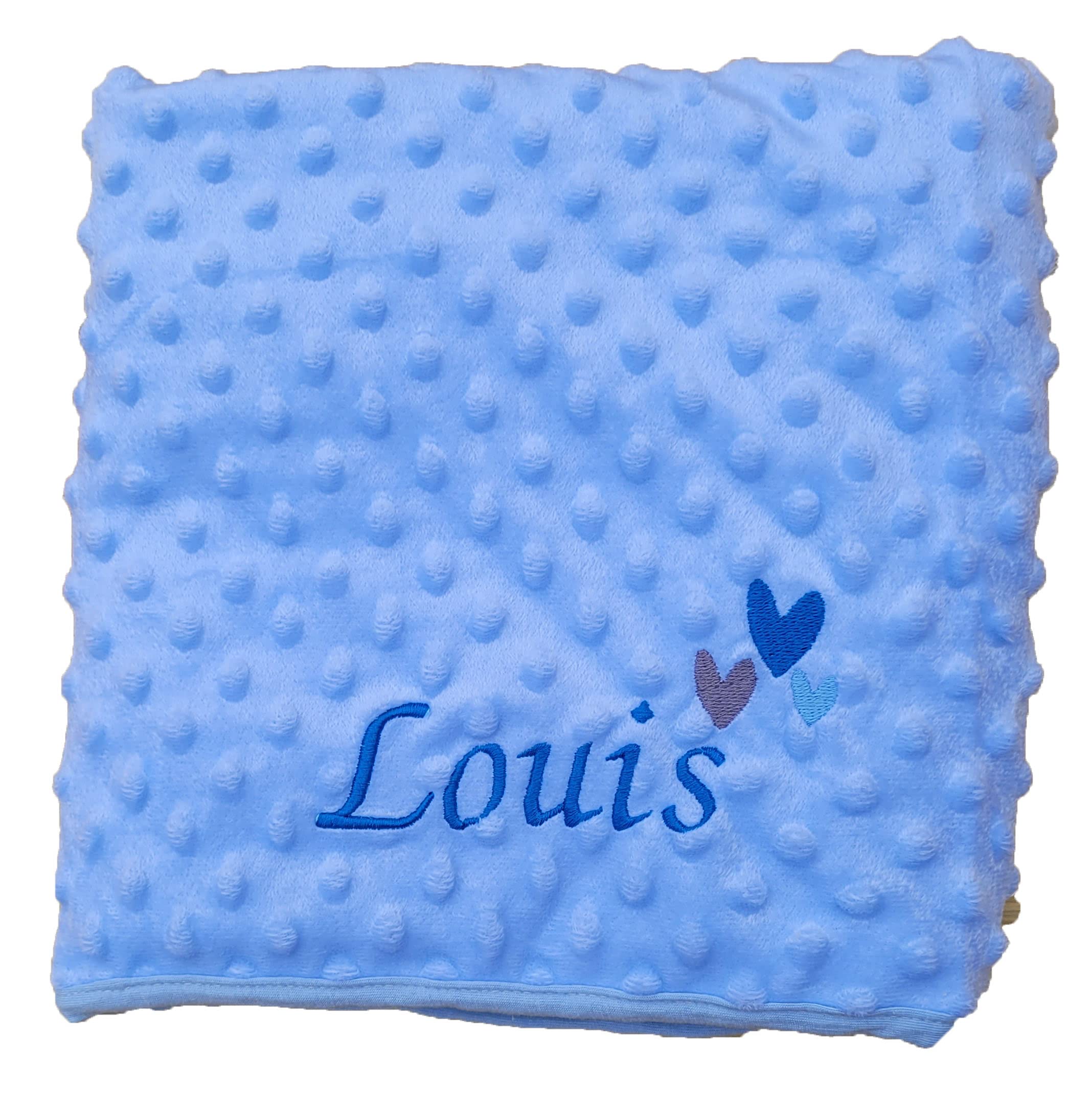 Personalised embroidered baby bubble luxury blanket baby boy baby girt neutral gift (blue)