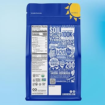 Lundberg Organic California Sushi Rice - أرز قصير الحبوب ، أرز لزج أبيض على الطريقة اليابانية لفائف السوشي المثالية ، أوعية الأرز ، وموتشي ، نما الأرز الأبيض في كاليفورنيا ، 32 أونصة