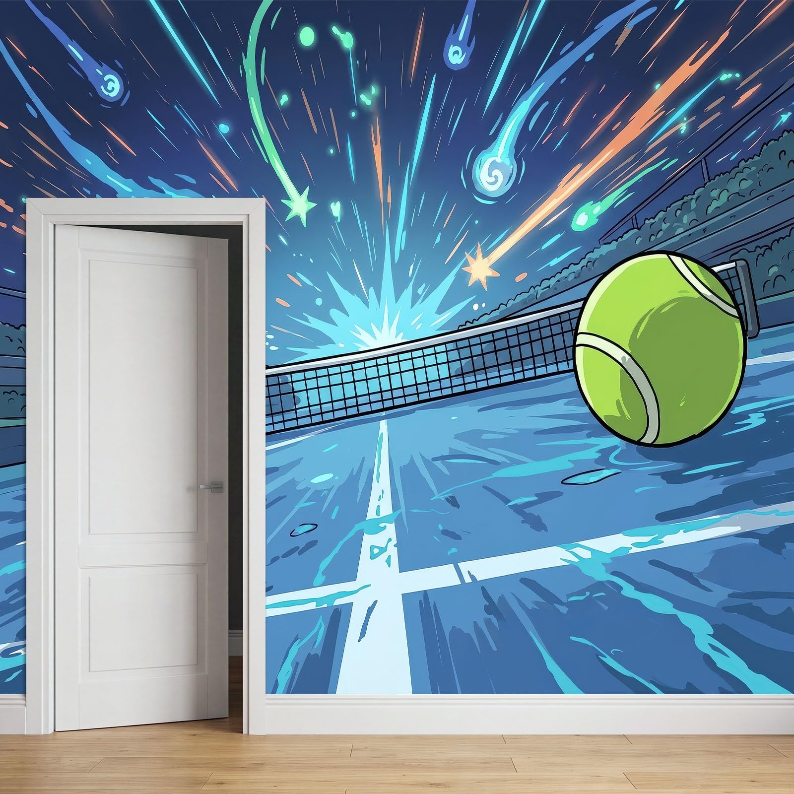 Fototapeta z włókniny, do salonu, 250 x 175 cm, science fiction, sport, kosmos, tenis, fototapeta, pokój dziecięcy, tapeta na fizelinie, XXL, tapeta ścienna, tapeta z motywem, efekt 3D, dekoracja