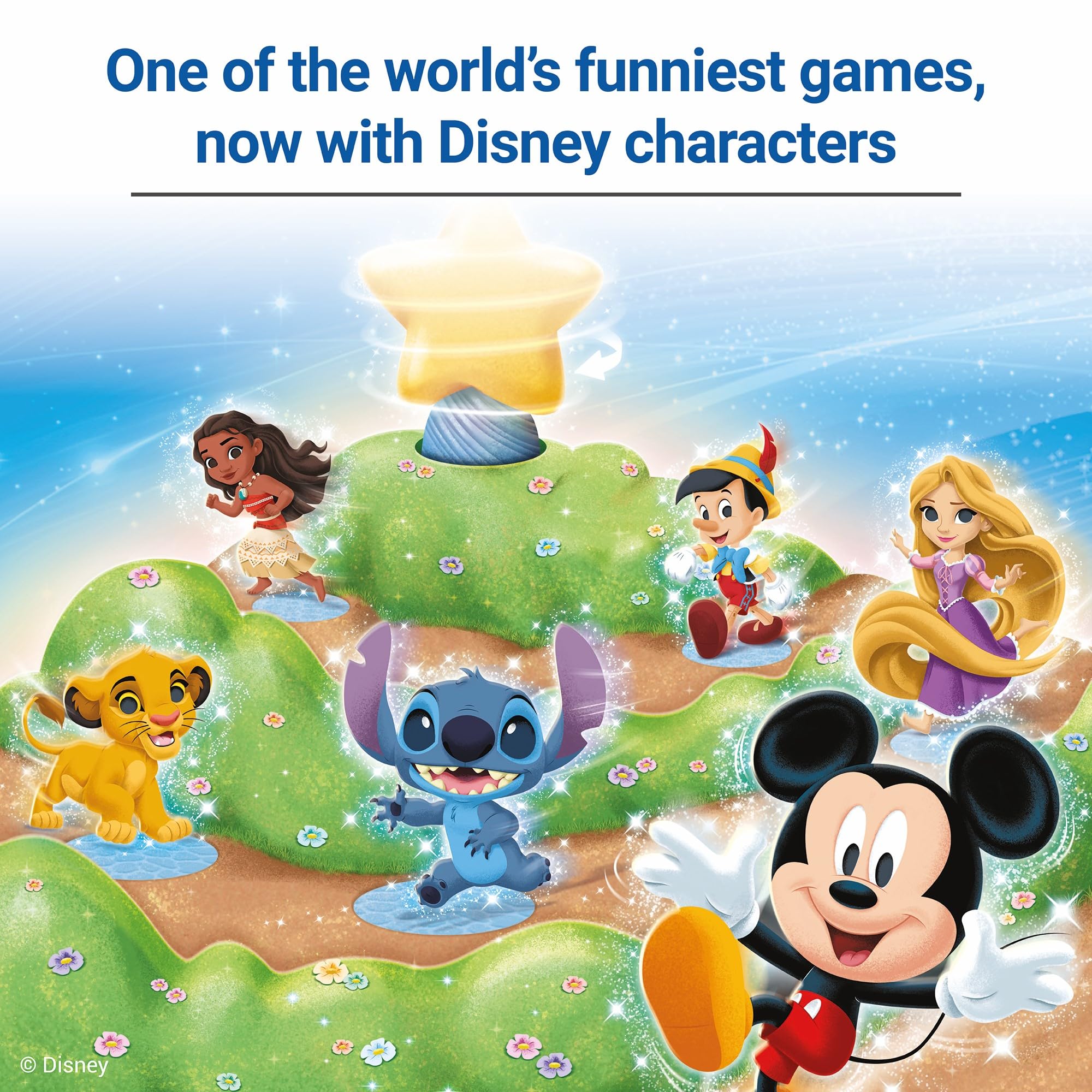 Ravensburger 24875 - Funny Bunny Disney Edition, Adaption des bekannten Spieleklassikers mit Disney-Charakteren, unterhaltsames Rennspiel für 2 bis 4 Kinder ab 4 Jahren