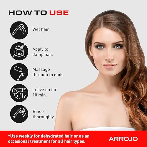 Miniatura 7 de ARROJO Mascarilla reparadora profunda para el cabello – Mascarillas de tratamiento capilar para cabello brillante y lustroso – Tratamiento capilar