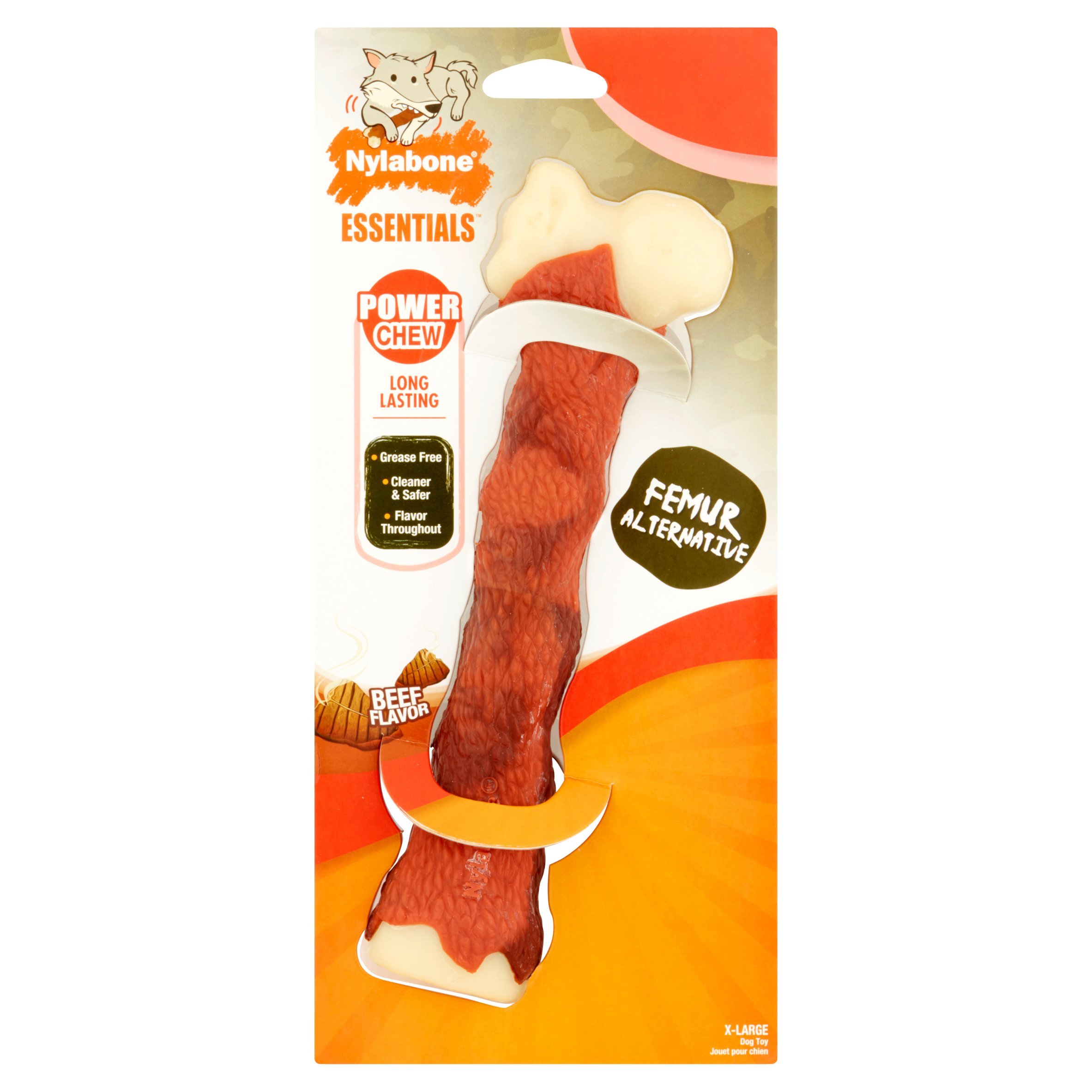 Nylabone Essentials Power Chew Hundespielzeug mit Rindfleischgeschmack, Größe XL