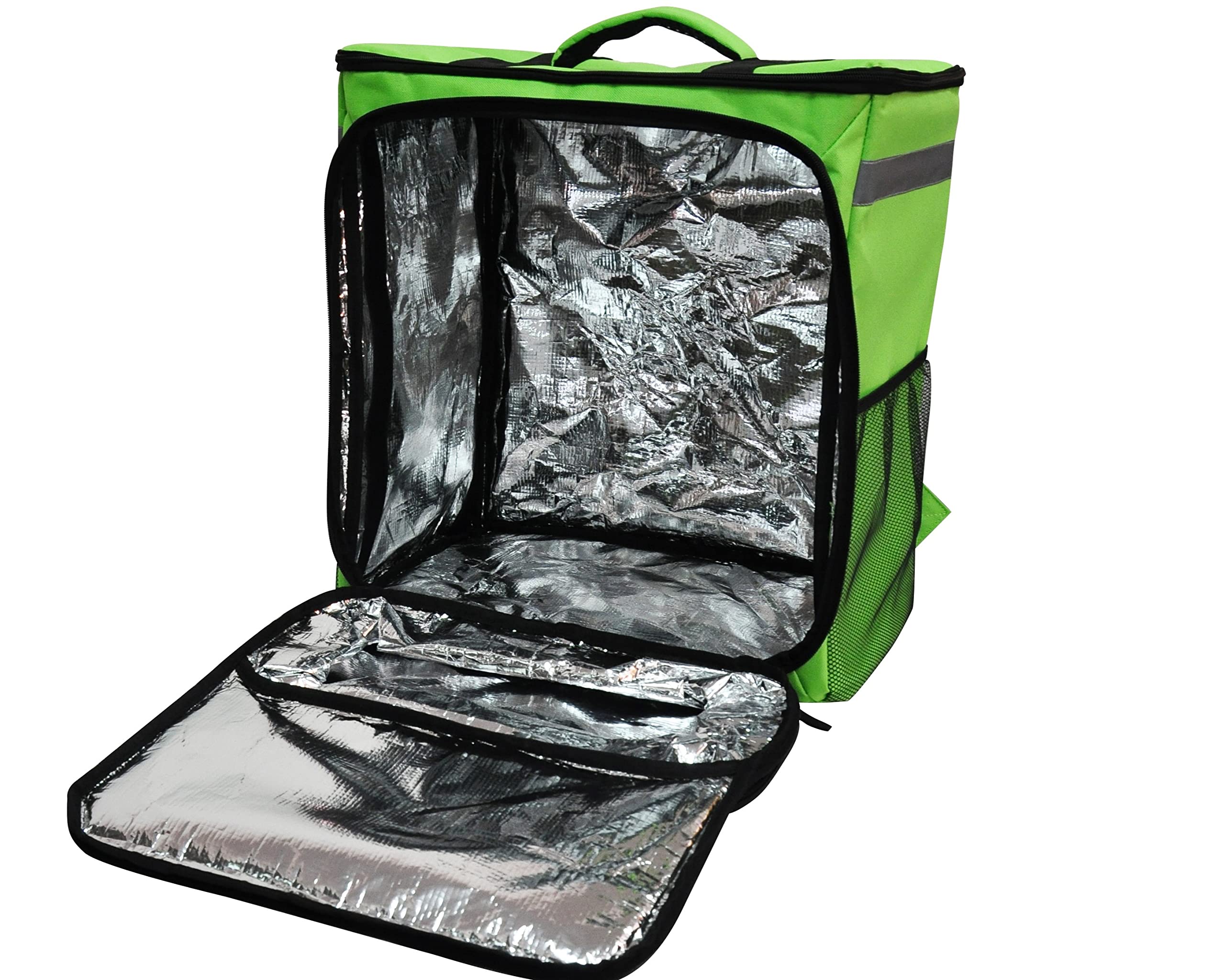 60 l XL großer isolierter Rucksack für Lebensmittellieferung, erweiterbare Catering-Kühltasche, Camping, UberEats Doordash... (Grün)