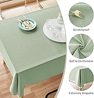 Vista 48 de AUSSPVOCT 2 manteles de lino texturizado para mesa rectangular, 52 x 70 pulgadas, mantel rectangular impermeable, lavable, tela para mesa