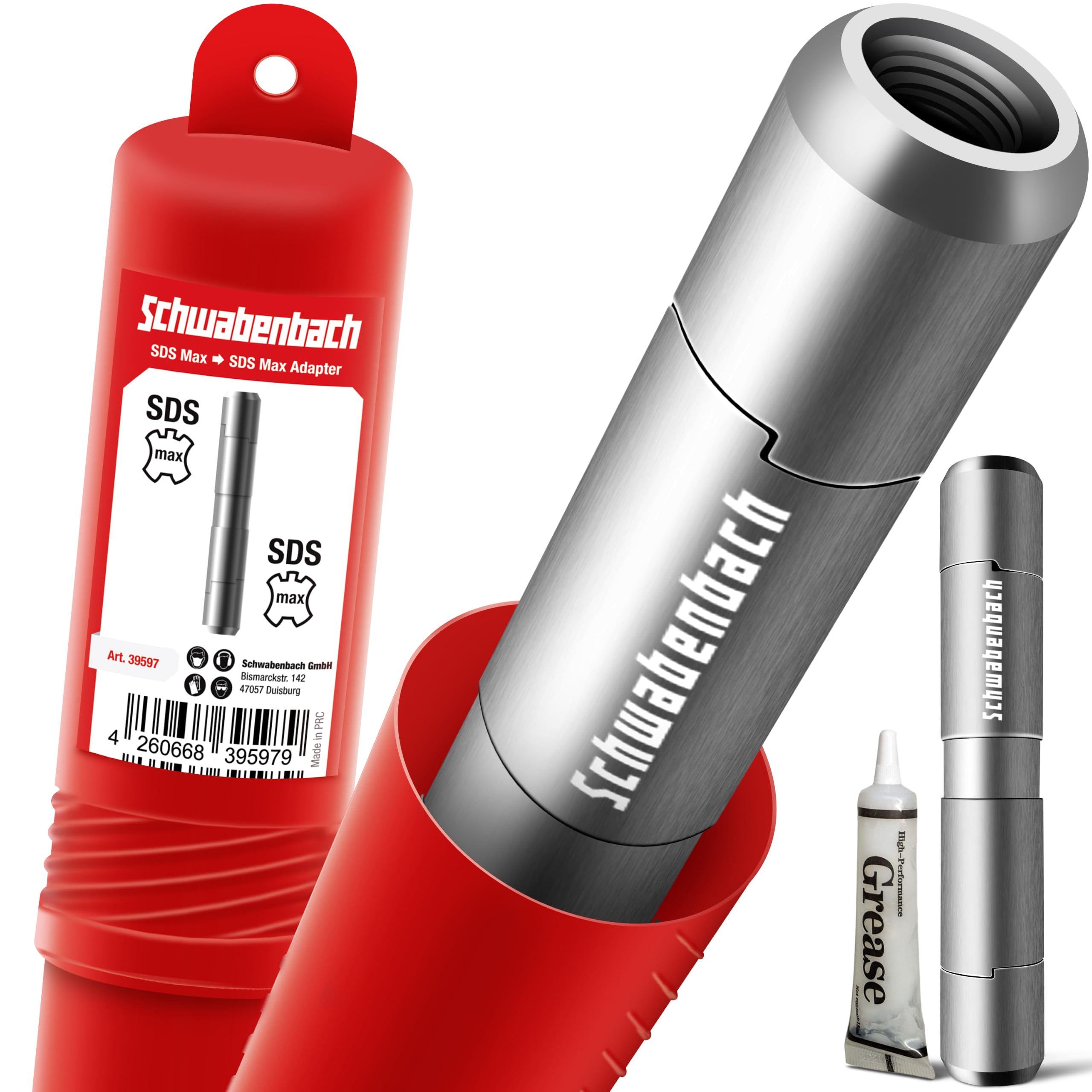 SCHWABENBACH ® Adapter SDS Max - Do Stosowania Wiertarki Lub Dłuta Do Betonu Na Maszynach SDS Max - Jakość Premium - Uchwyt Wiertarski