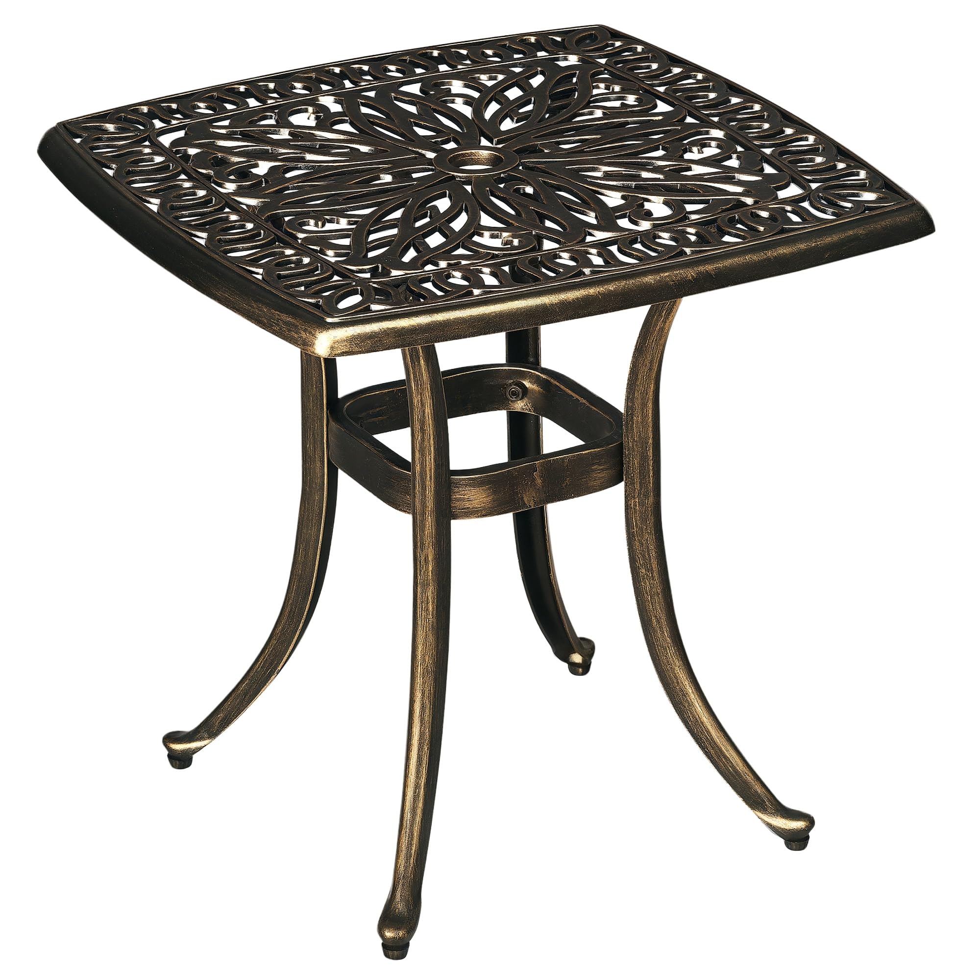 Outsunny Table de Jardin en Aluminium moulé, 54x54 cm Teinte Bronze