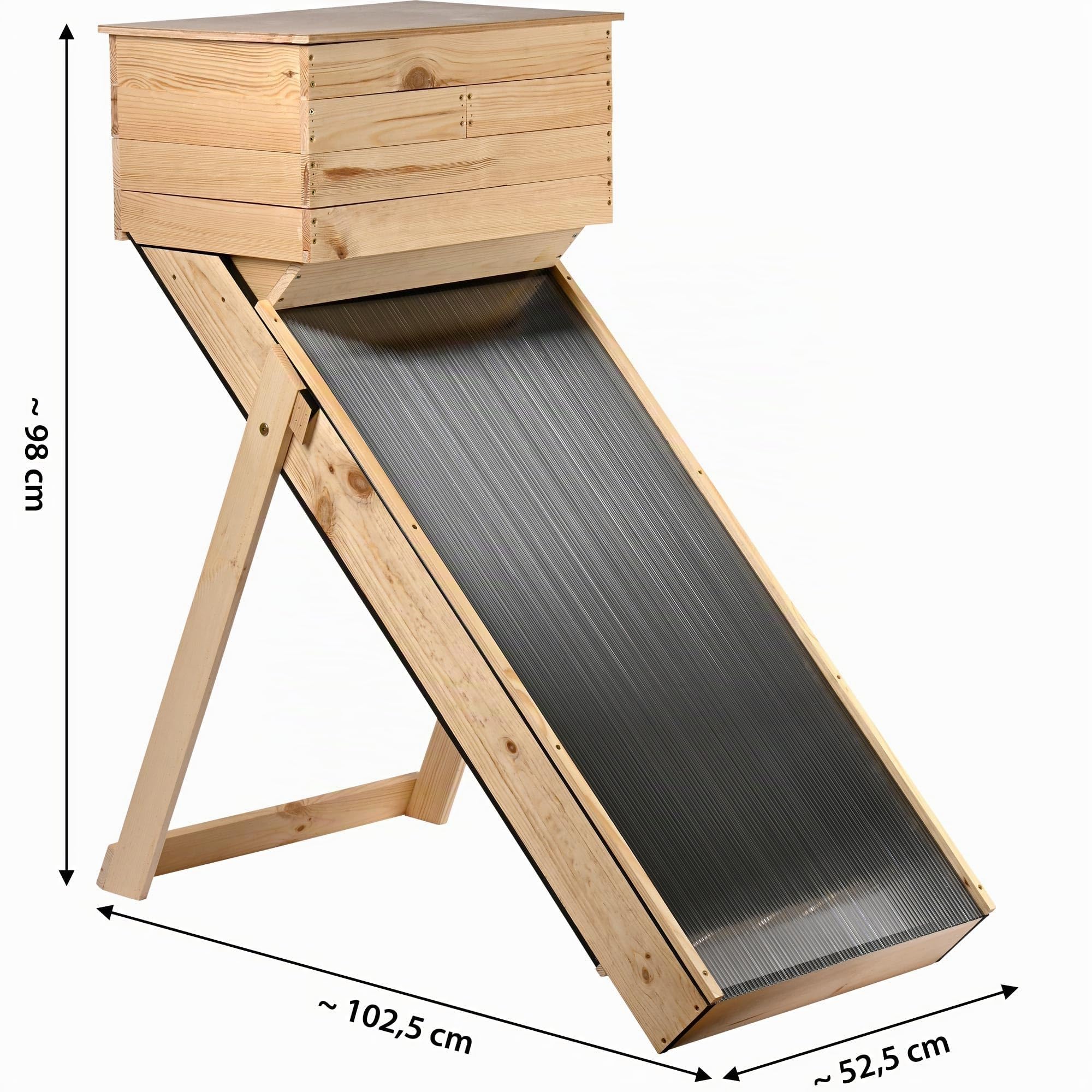 dobar® Essiccatore Solare in Legno da Esterno per Frutta e Verdura - Grande essiccatore per essiccare Erbe - Conservazione Naturale di Frutta, Verdura, spezie e Piante medicinali