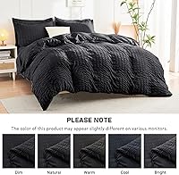 Vista 209 de HYMOKEGE - Juego de edredón tamaño king, color negro y rojo, de sirsaca, de 7 piezas, para todas las estaciones, en una bolsa, para dormitorio