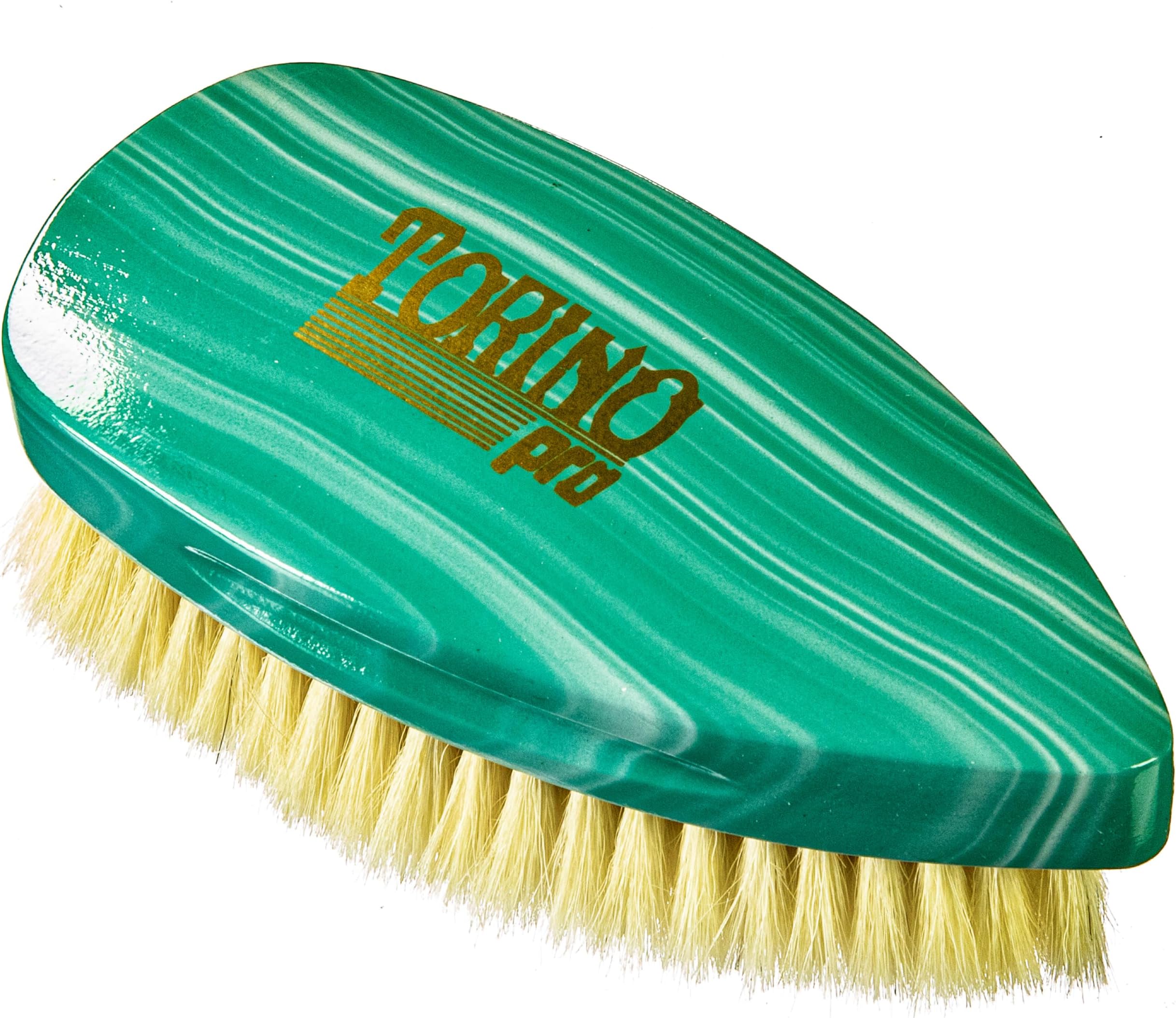 TORINO PRO WAVE BRUSHES BY BRUSH KING Extra Soft Pointy Palm Extra Soft Goat Bristles Hair Brush #238 - Gently Lays Down Waves for a Smooth and Sleek Hairstyle