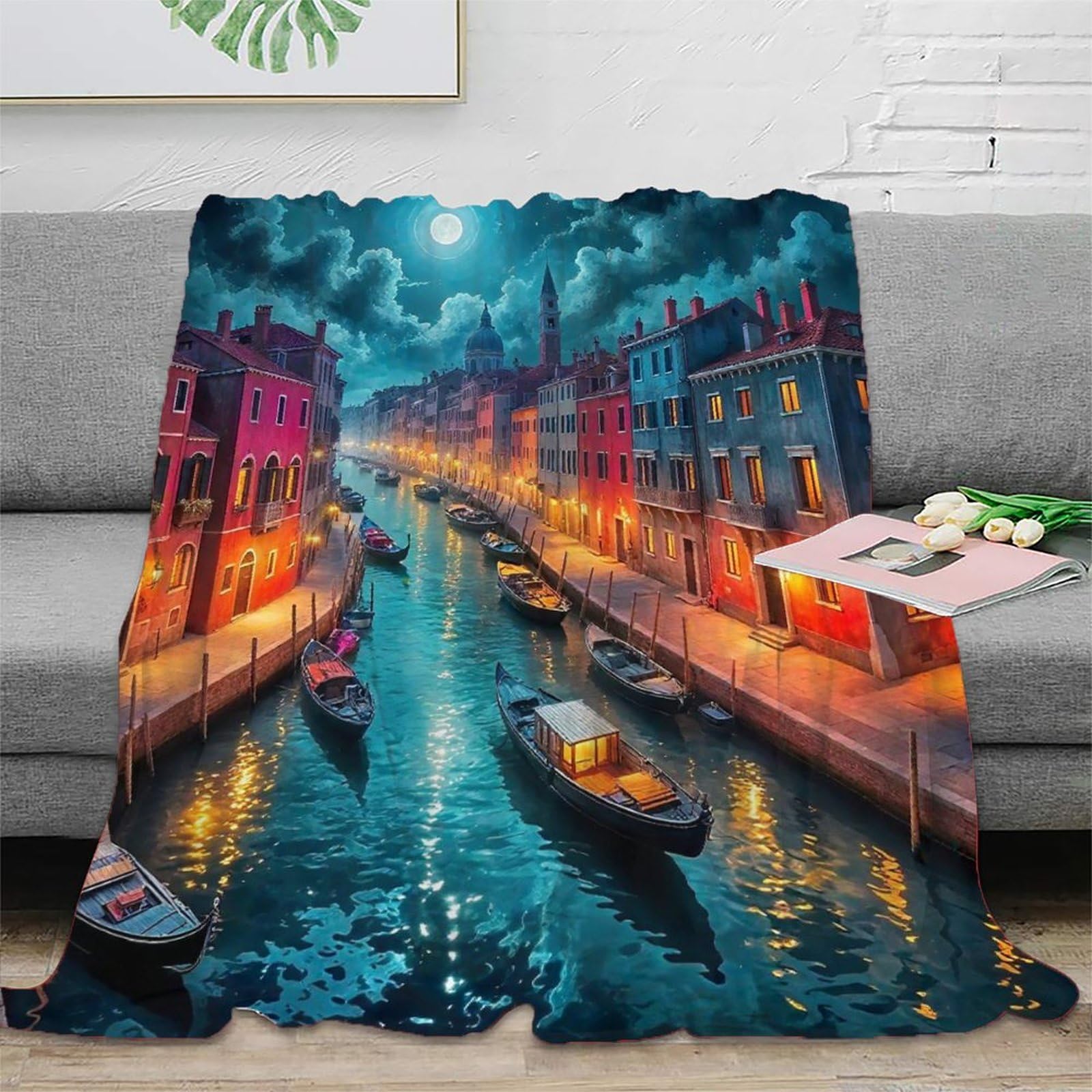 Couverture douillette chaude et moelleuse Venise 3D 180x200cm