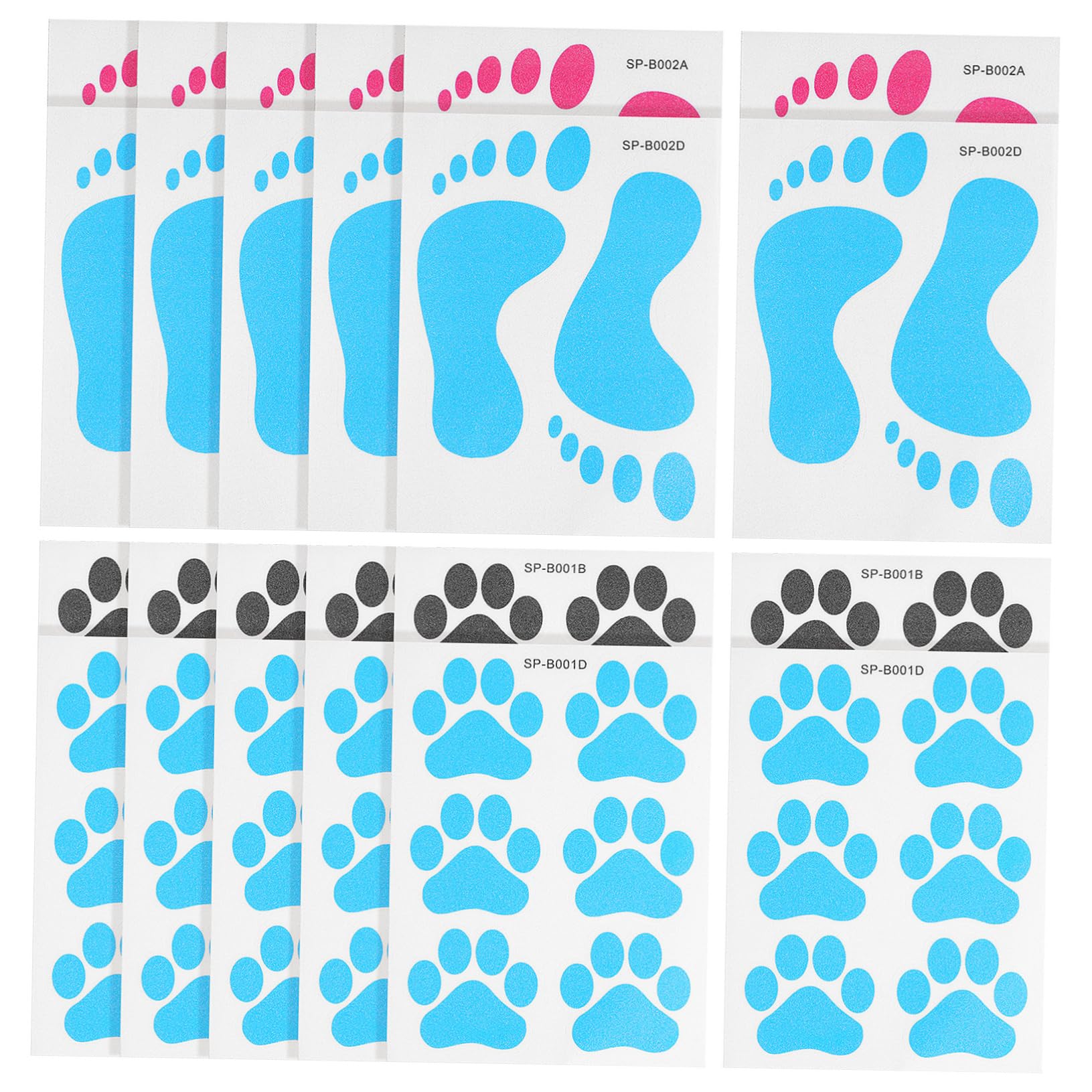 Stickers douche empreinte de patte FRCOLOR contre les glissades : 24 autocollants sol de bain