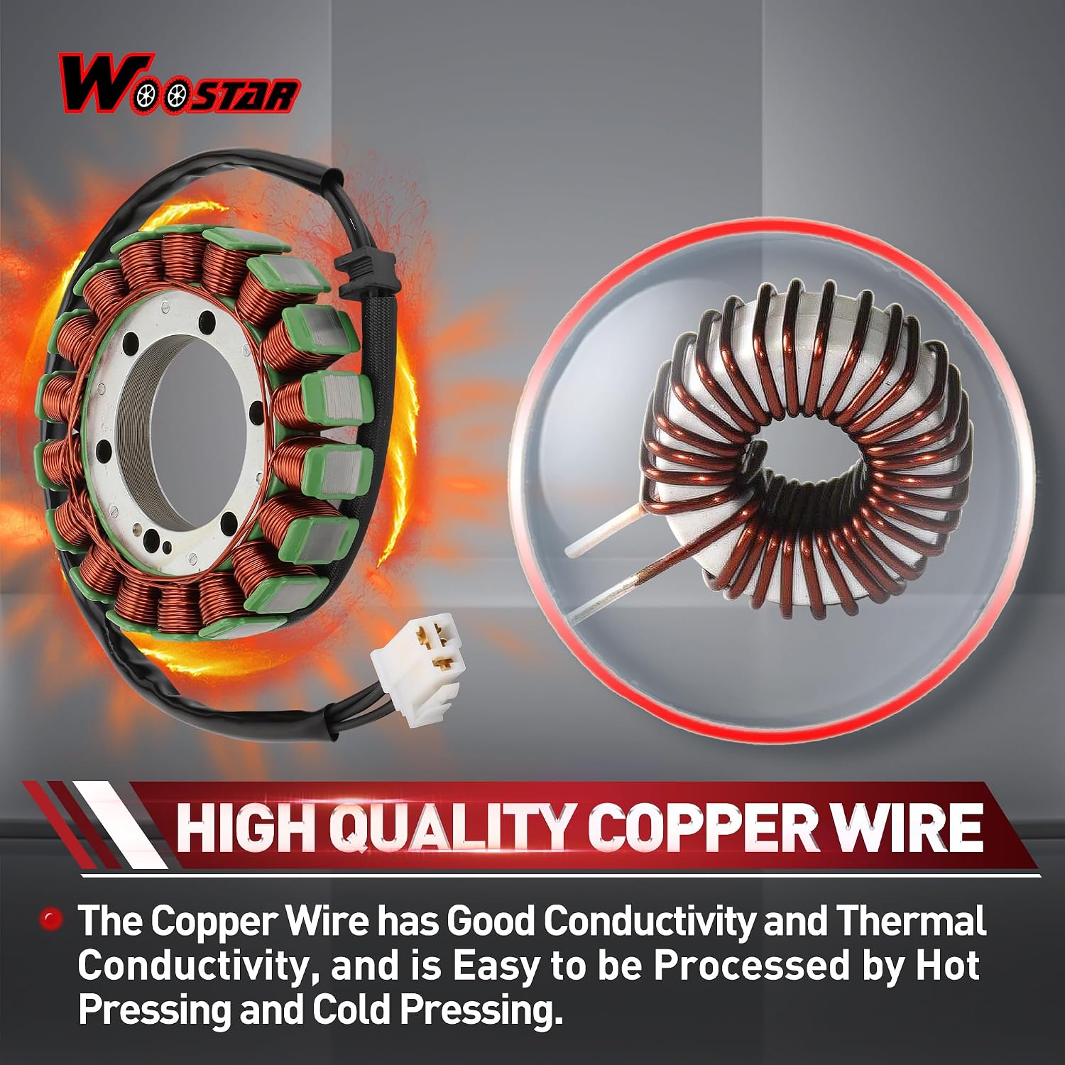 WOOSTAR 18 Coil 3 Wire Magneto Stator Replacement for 2003-2004 Triumph Daytona 600 Speedmaster 800 2005 Daytona 650 2002-2006 Speed Four 600 2000-2003 TT600 OEM T1300148 T1300818