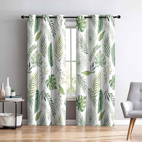 Miniatura 45 de Renaiss Cortinas opacas de flores silvestres, estampado floral botánico pastel con aislamiento térmico, cortinas de ventana de plantas naturales