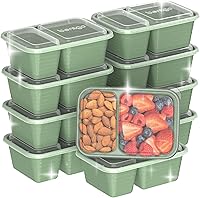Vista 1 de Bentgo Prep - Contenedores de bocadillos de 2 compartimentos con tapas - Reutilizables, aptos para microondas, duraderos, sin PFAS y BPA, aptos