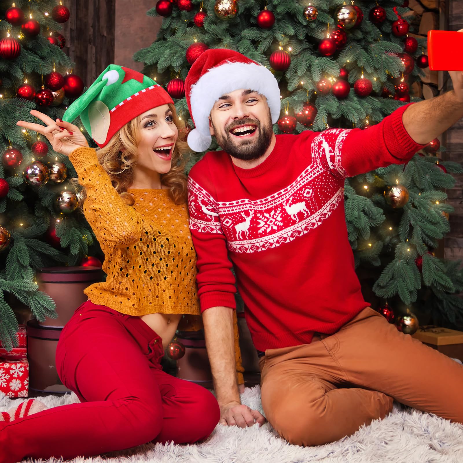 Zomiboo 8 Pcs Christmas Headwear for Adults Funny Xmas Hats Santa Tree Elf Turkey Hilarious Holiday Costume Novelty Hats for Festive Funny Dress Headwear for Thanksgiving or Xmas - Image 4