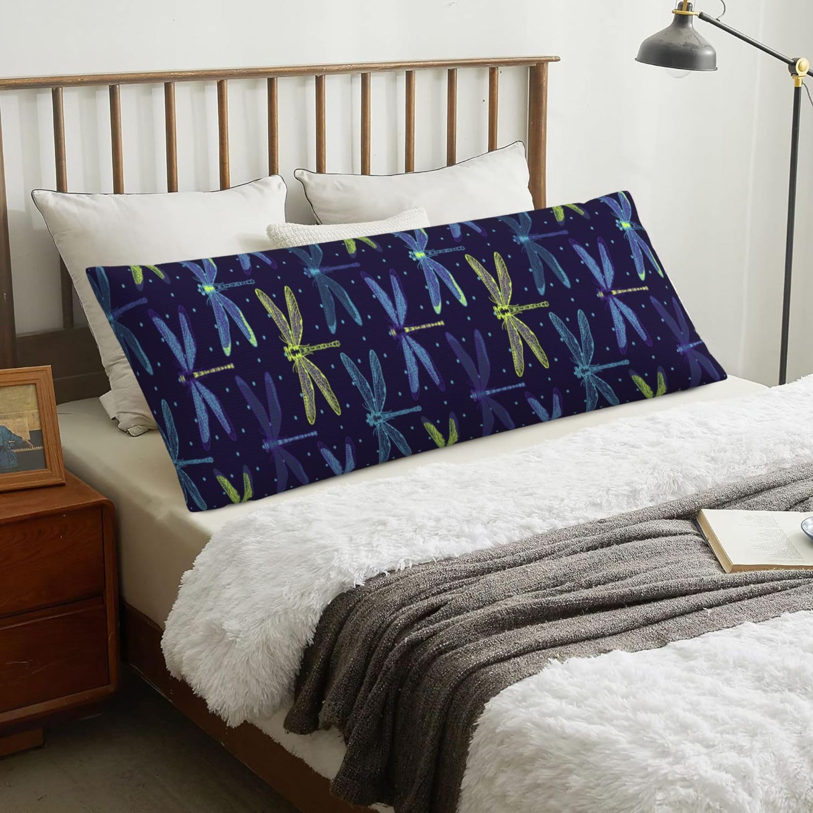 Dragonflies, Body Pillow Cover with Zipper,Long Body Pillowcase 20 x 60 in