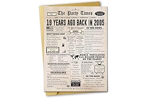 Ziwenhu Vintage 19th Birthday Card Gift for Boy or Girl