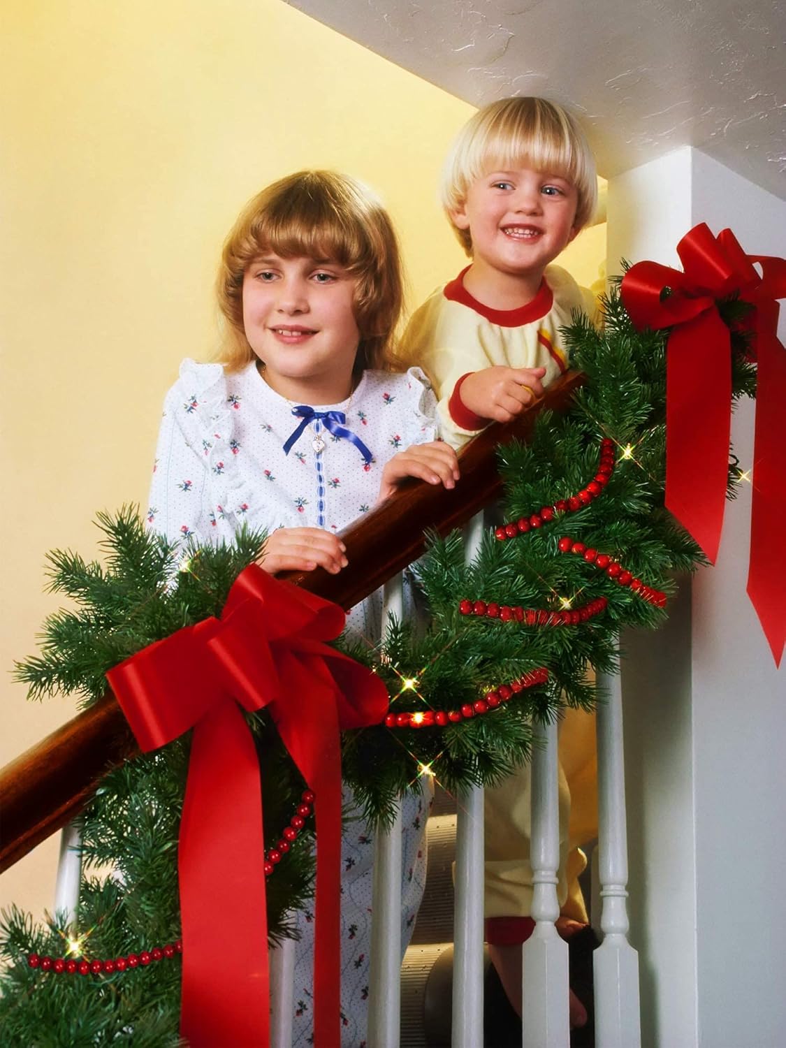 Christmas Wooden Bead Garland Wood Bead Garland Christmas Tree Decorations for Holiday Favors, 12 Feet(Red) - Image 5