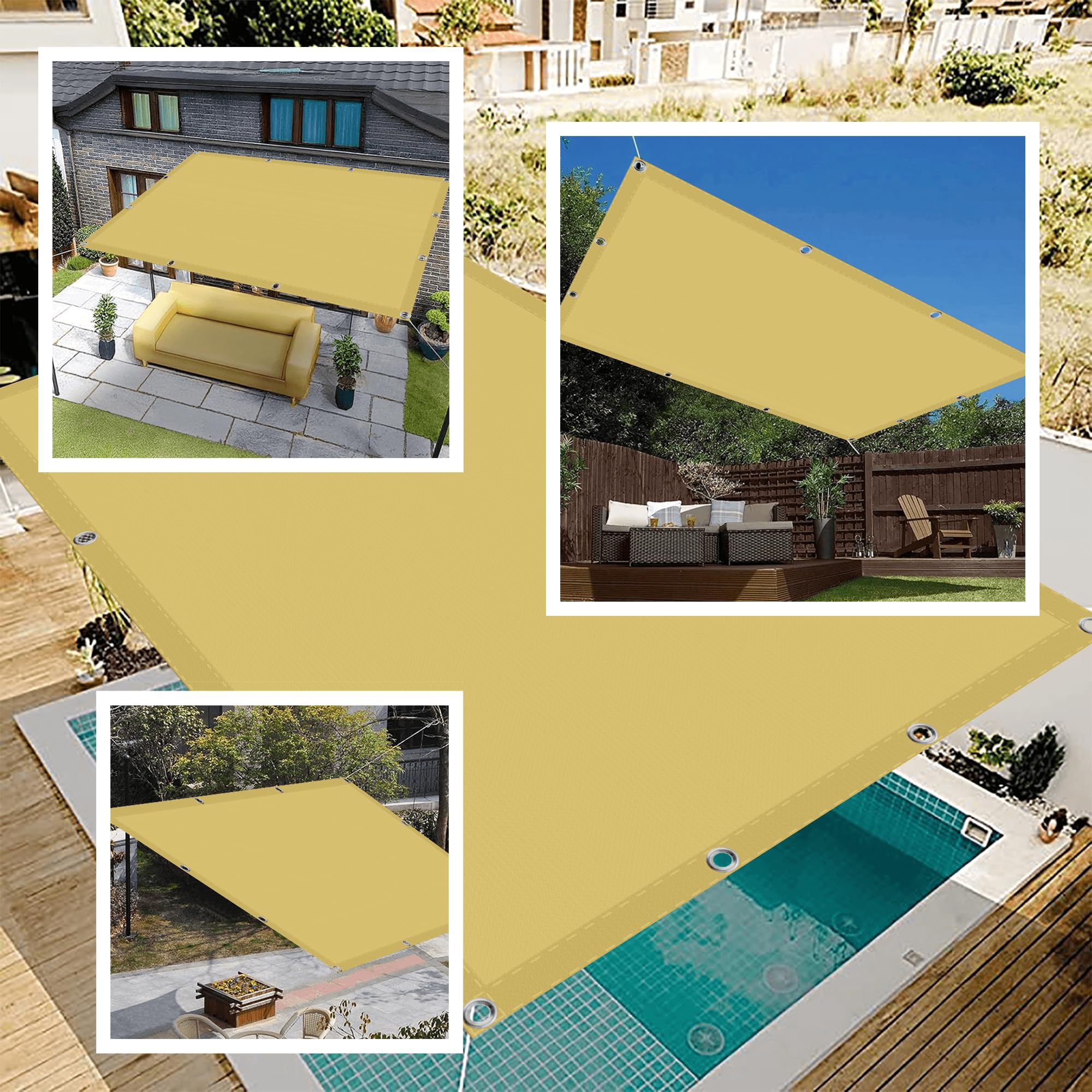 Amazon.co.jp: 日除けシェード 320 x 400 cm 紫外線カット屋外