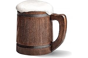 20 oz Handmade Root Beer Mug: Viking Beer Stein with Wooden Handle...